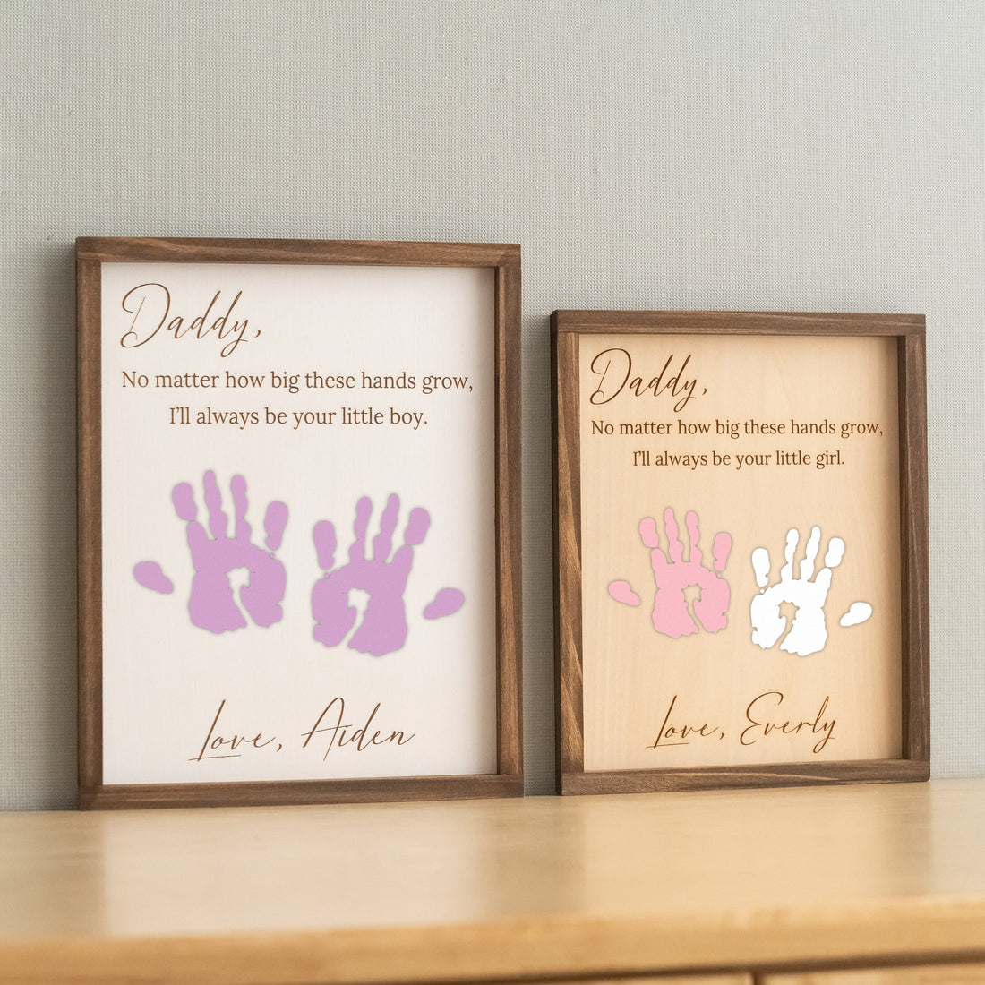 Daddy Handprint Keepsake Wood Sign Fathers Day Gift for Dad D67