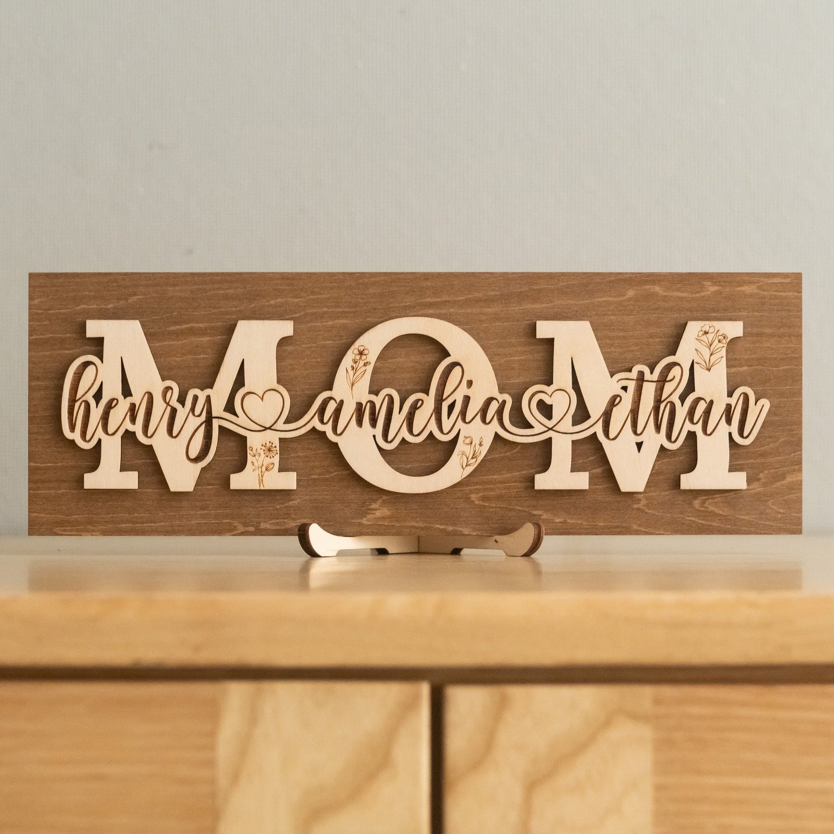 Personalized Mom Name Wood Sign wood mothers day gift decor D64