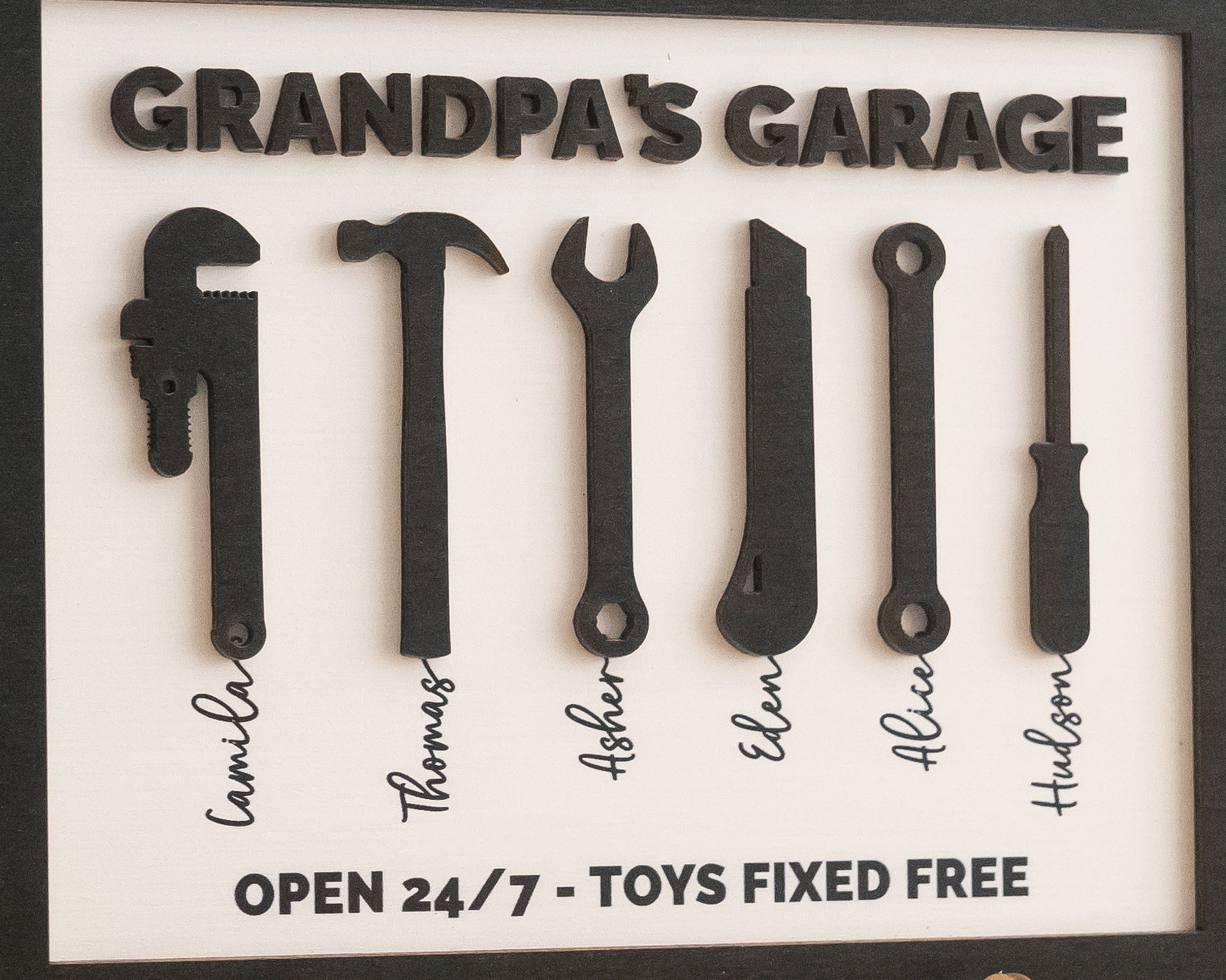 Personalized Grandpa Garage Wood Sign Fathers Day Gift Decor D77