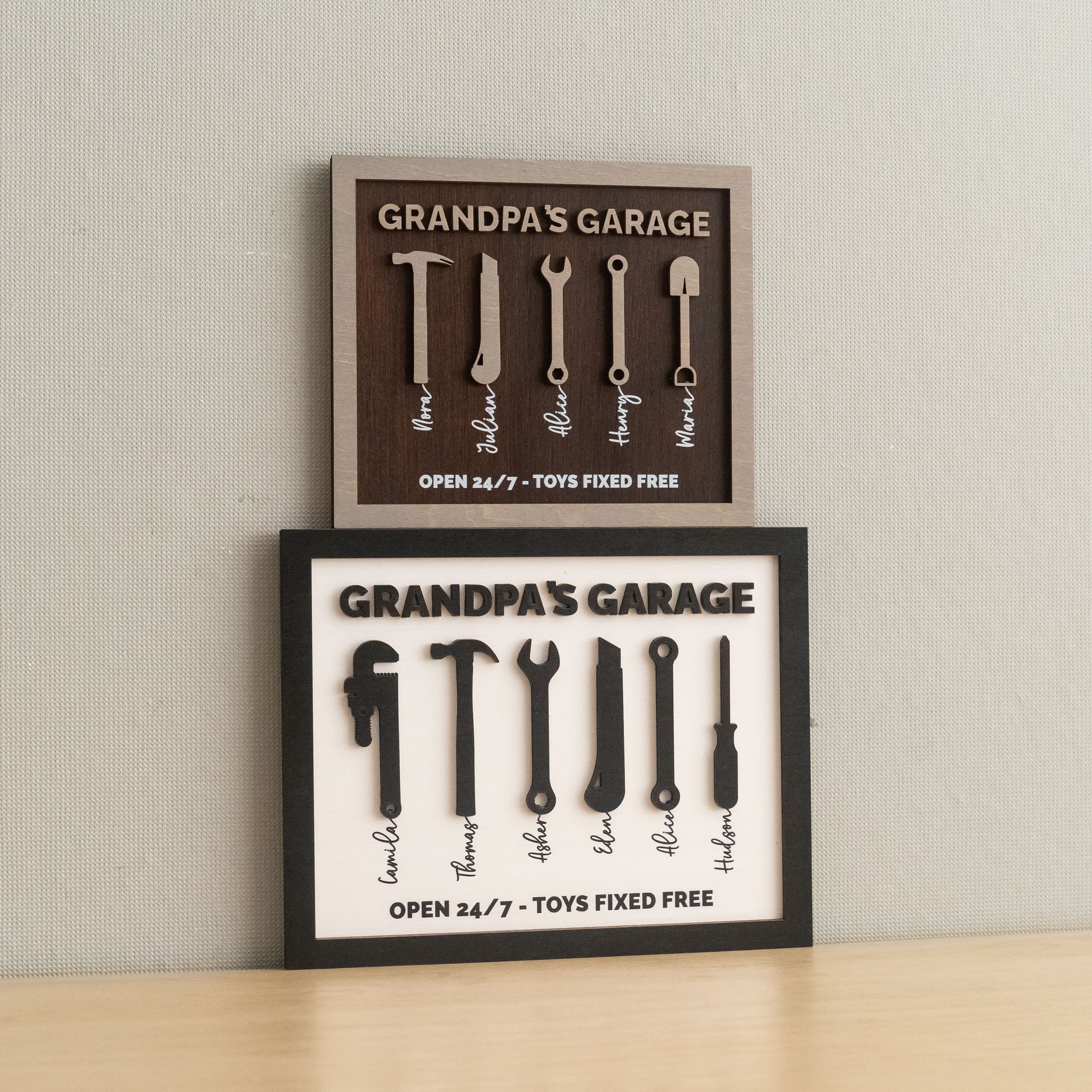 Personalized Grandpa Garage Wood Sign Fathers Day Gift Decor D77