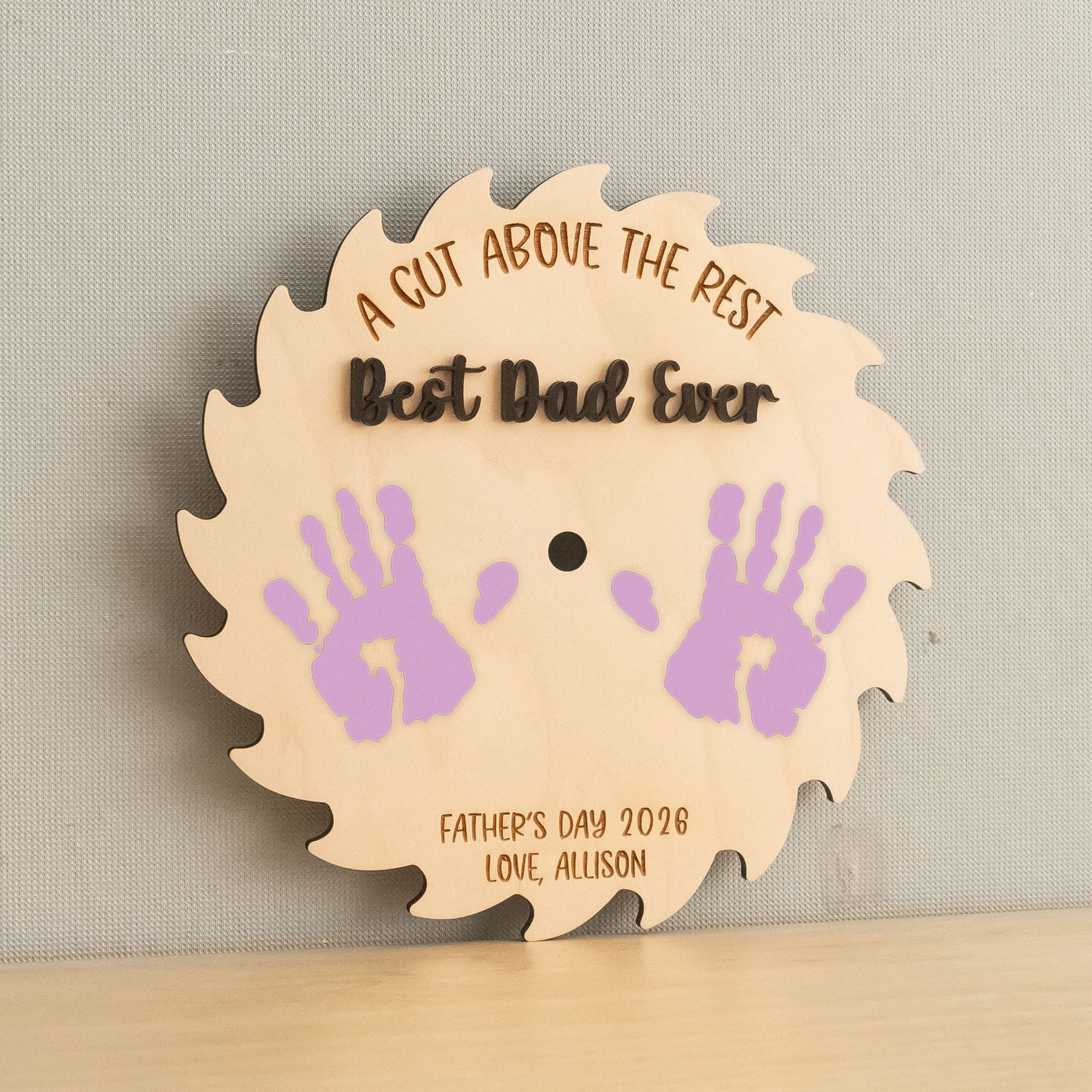 Dad Handprint Wood Keepsake Sign Gift for Dad Rustic Decor D72