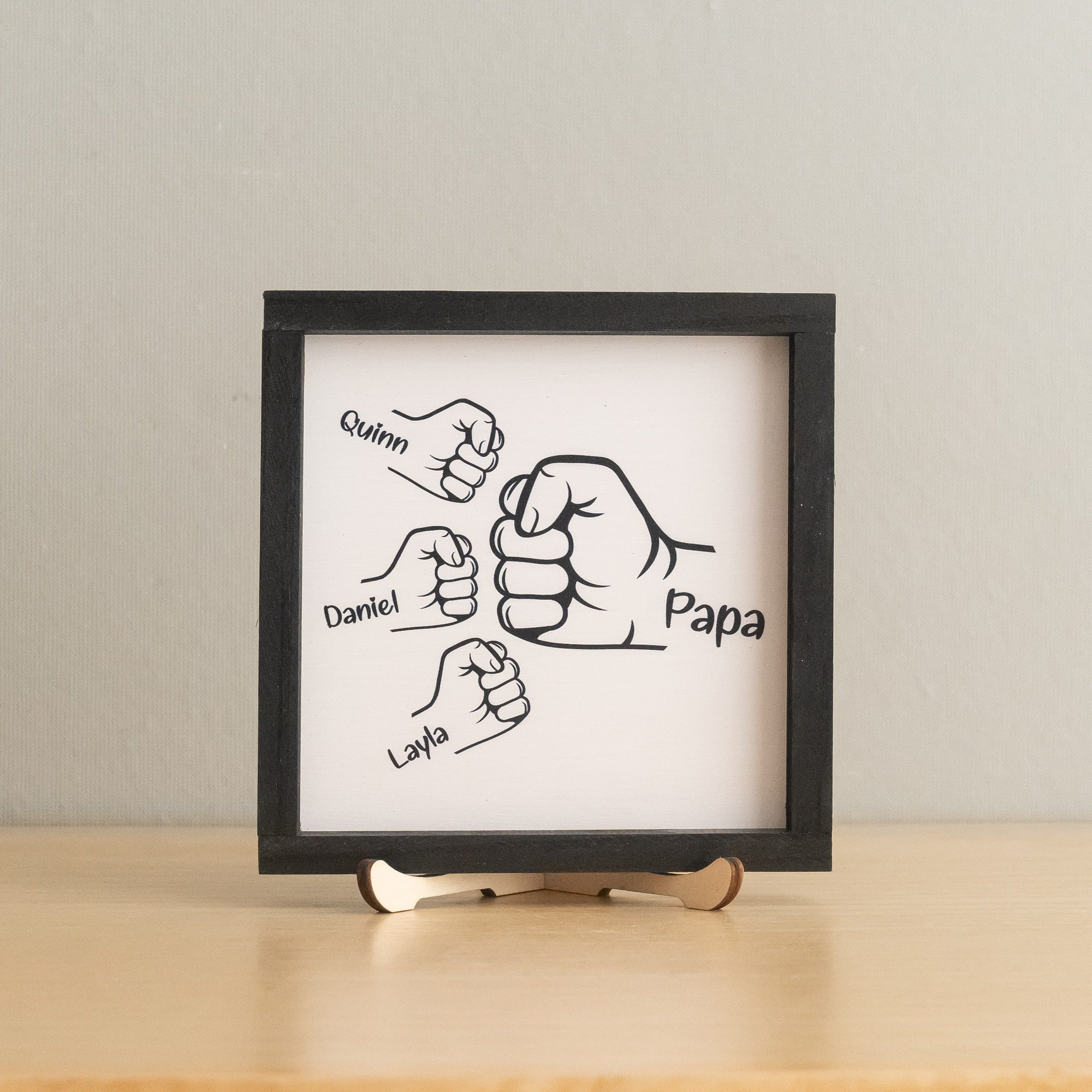 Personalized Dad Fist Bump Wood Sign for Dad Birthday Gift D75
