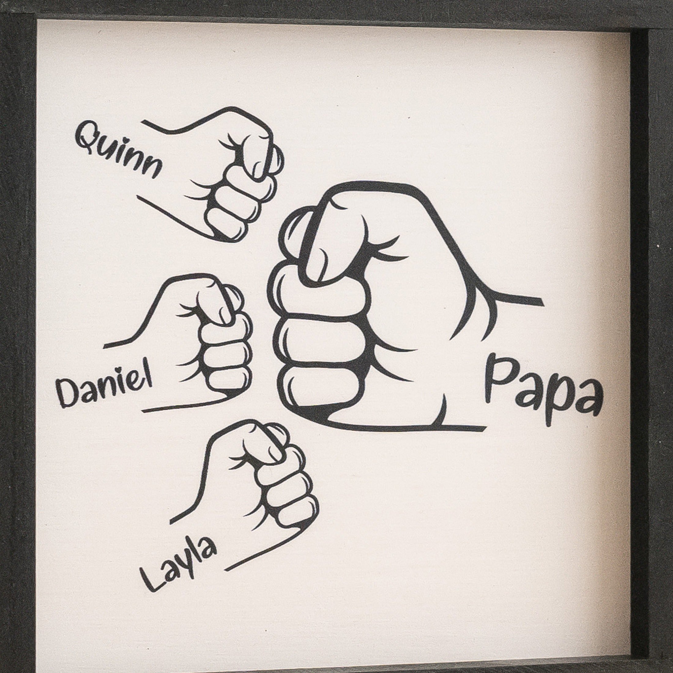 Personalized Dad Fist Bump Wood Sign for Dad Birthday Gift D75