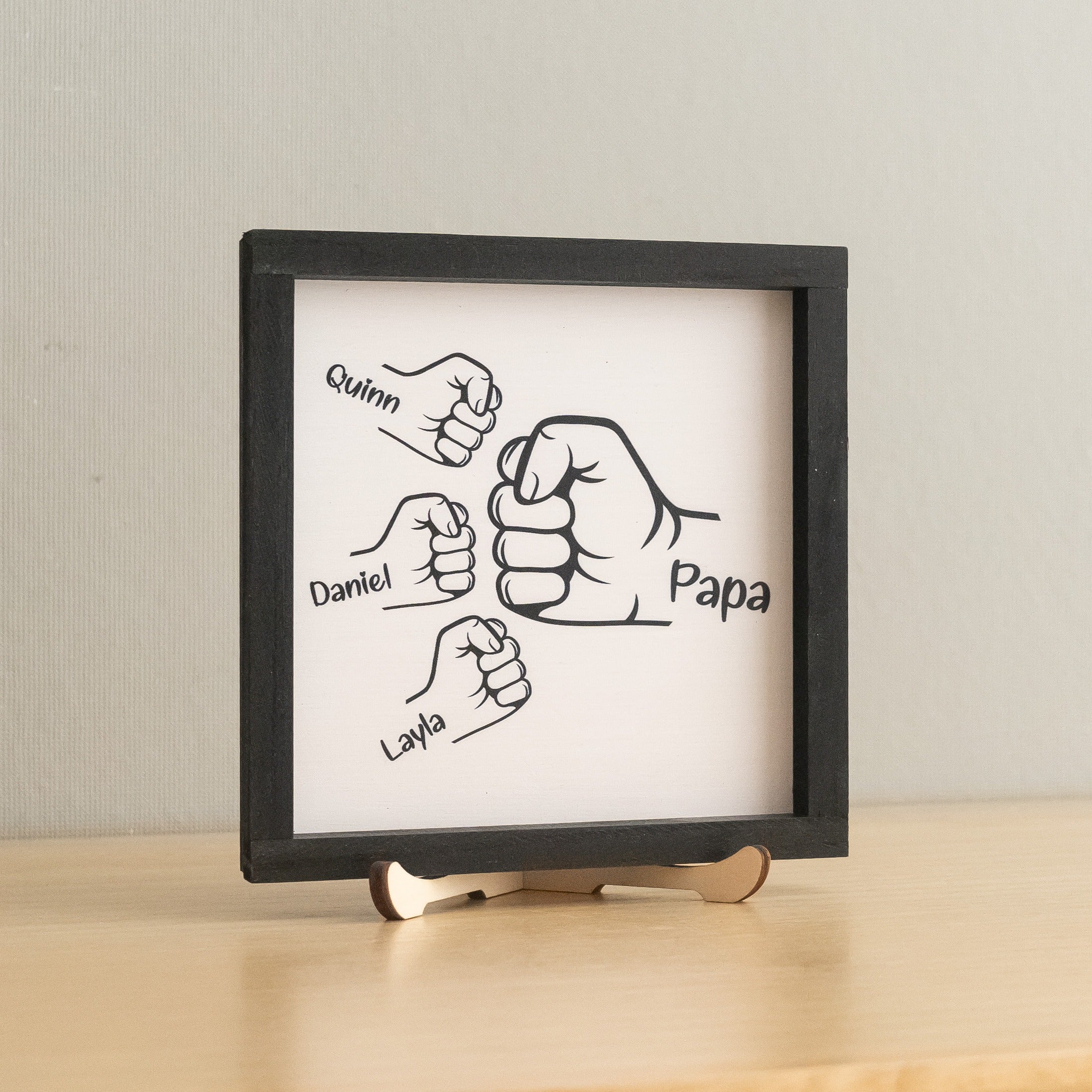 Personalized Dad Fist Bump Wood Sign for Dad Birthday Gift D75