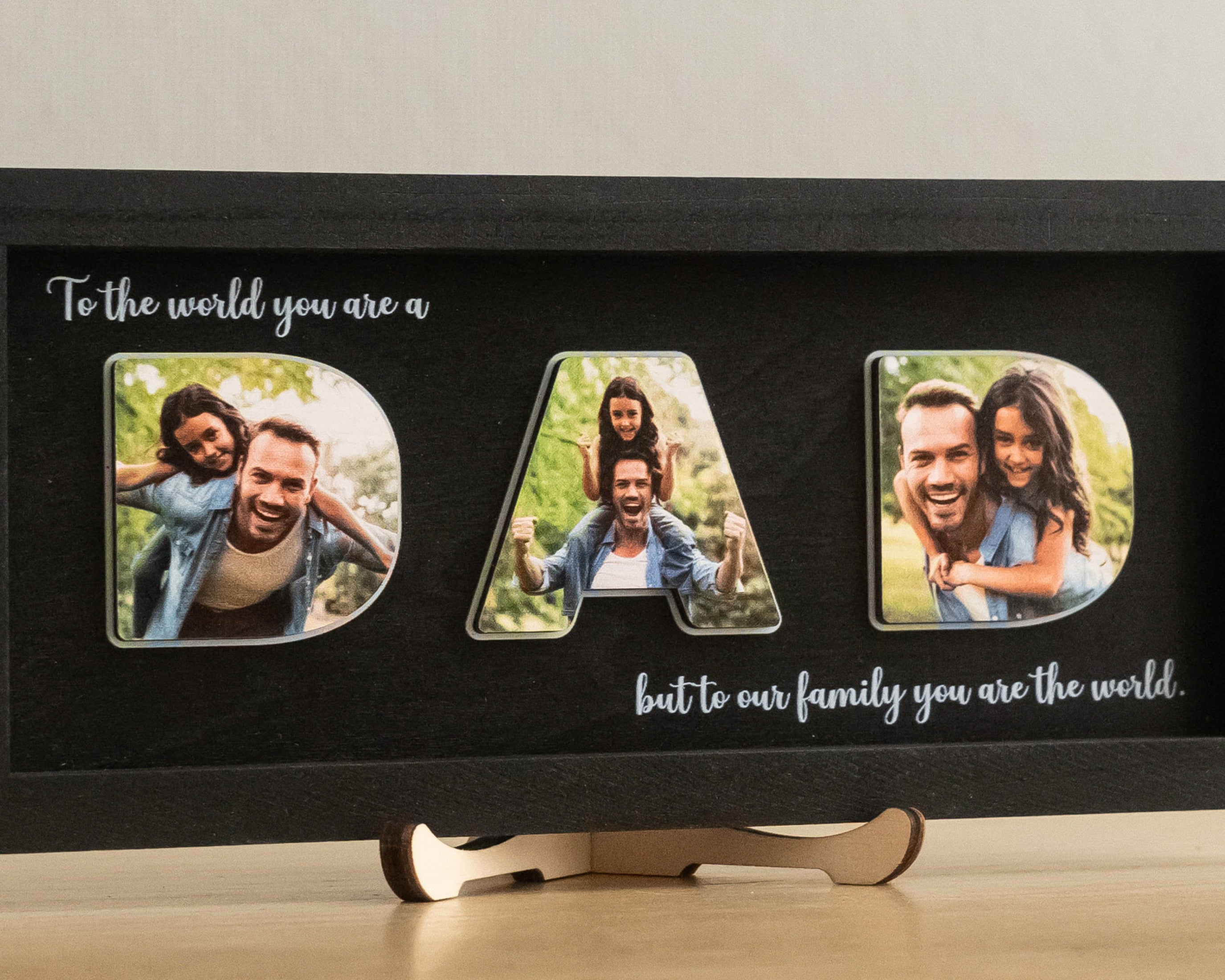 Personalized Photo Dad Wooden Frame Gift for Dad Rustic Decor D79