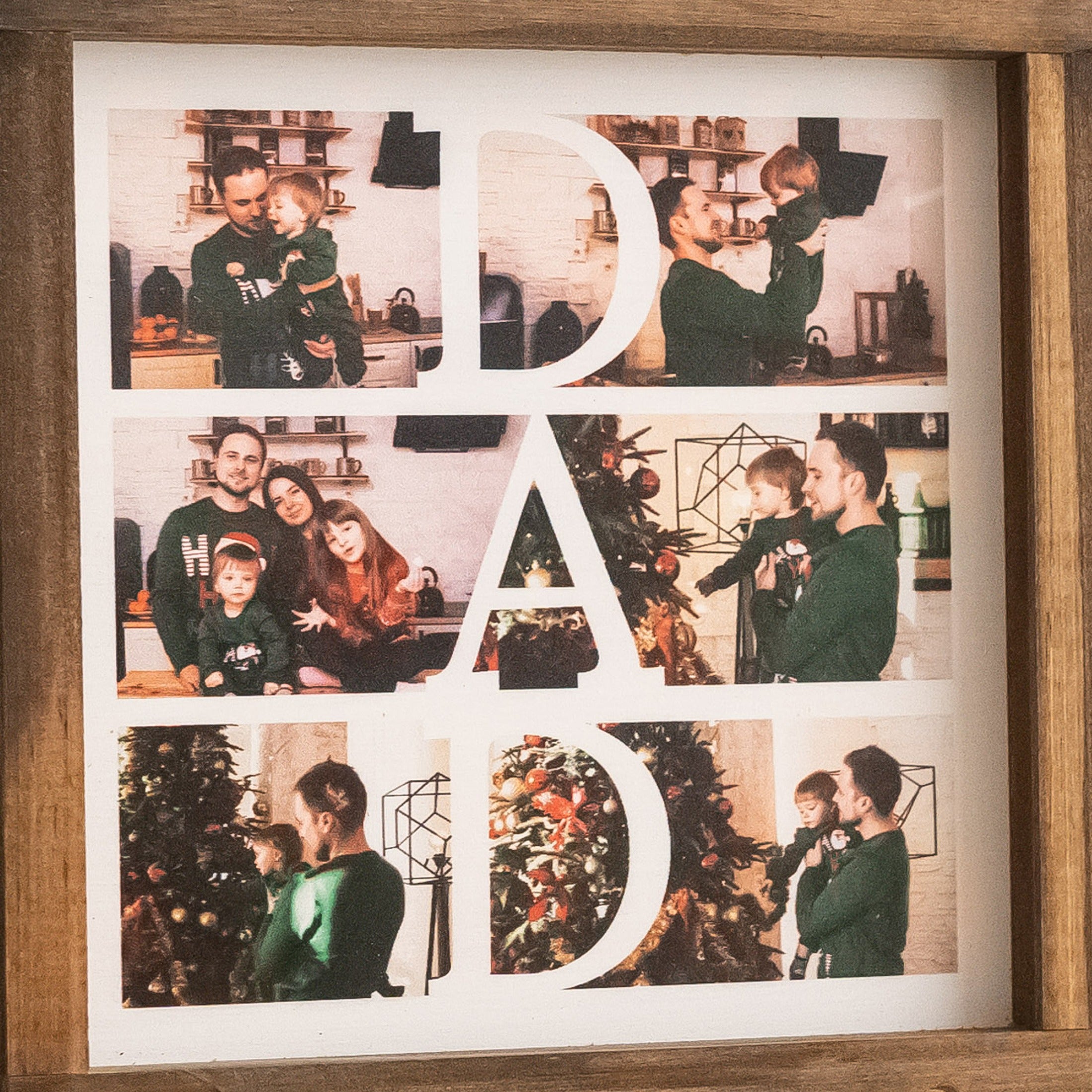 Personalized Photo Dad Wooden Frame for Unique Gift Modern Decor D83