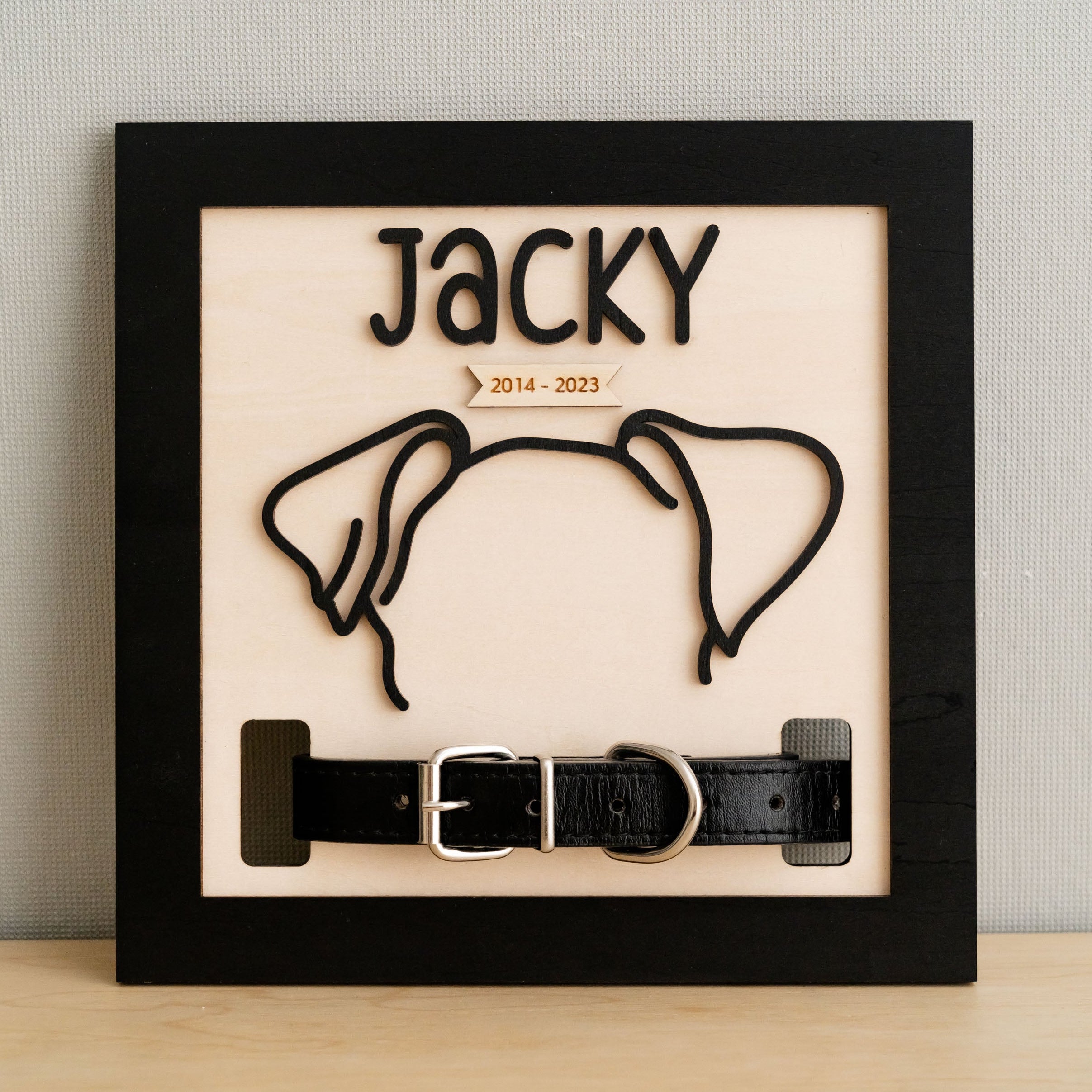 Dog Ear Drawing Framed Wood Pet Memorial Gift for Dog Lovers J51