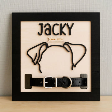 Dog Ear Drawing Framed Wood Pet Memorial Gift for Dog Lovers J51