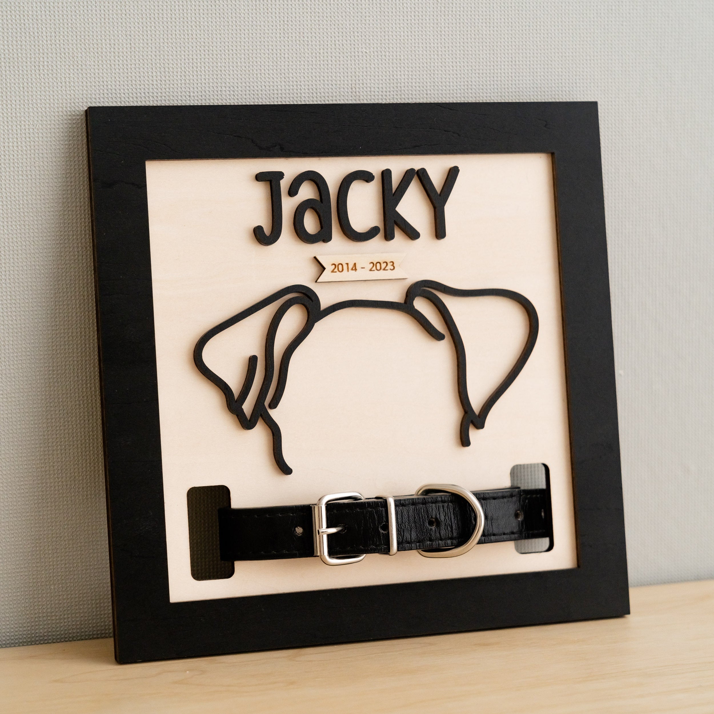 Dog Ear Drawing Framed Wood Pet Memorial Gift for Dog Lovers J51