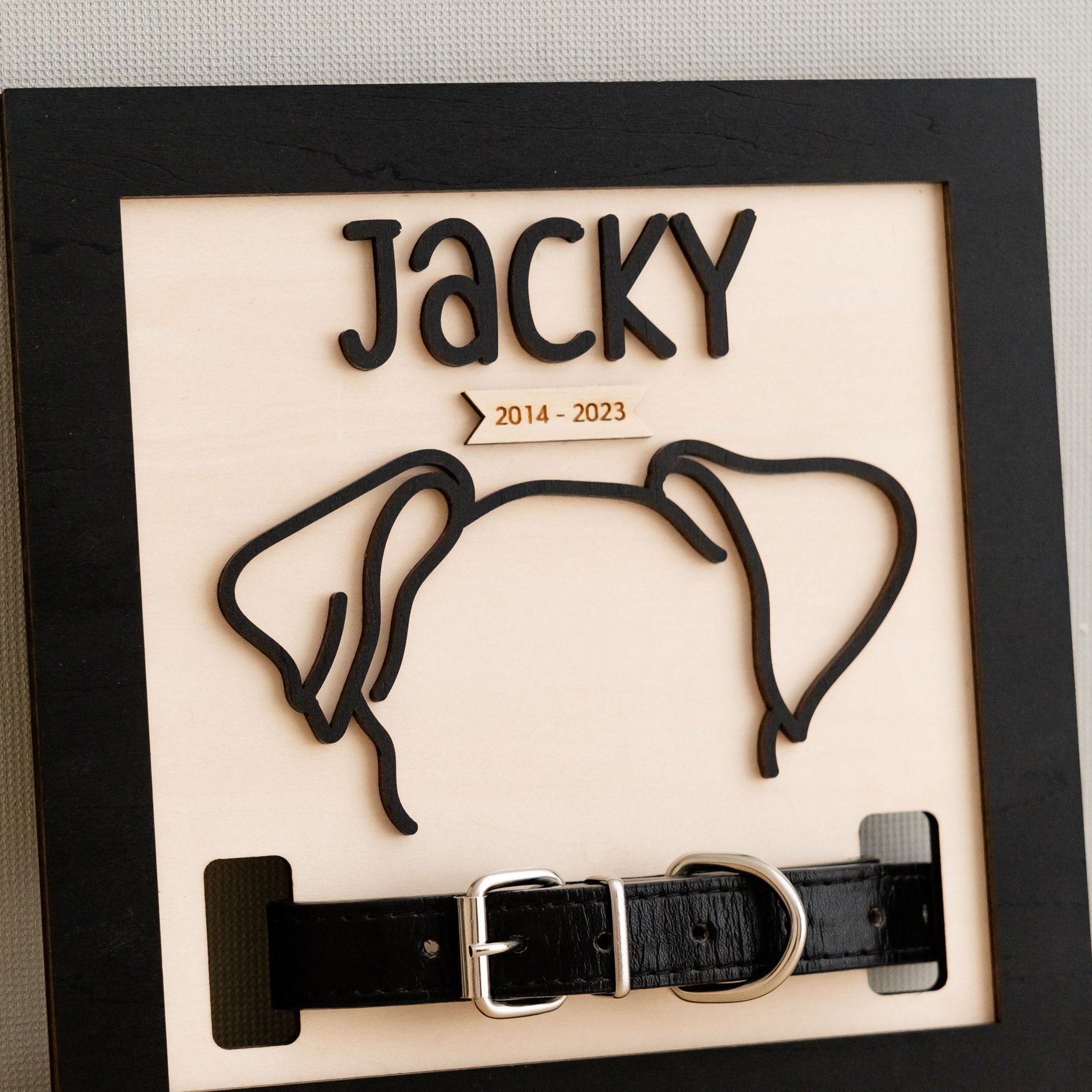 Dog Ear Drawing Framed Wood Pet Memorial Gift for Dog Lovers J51