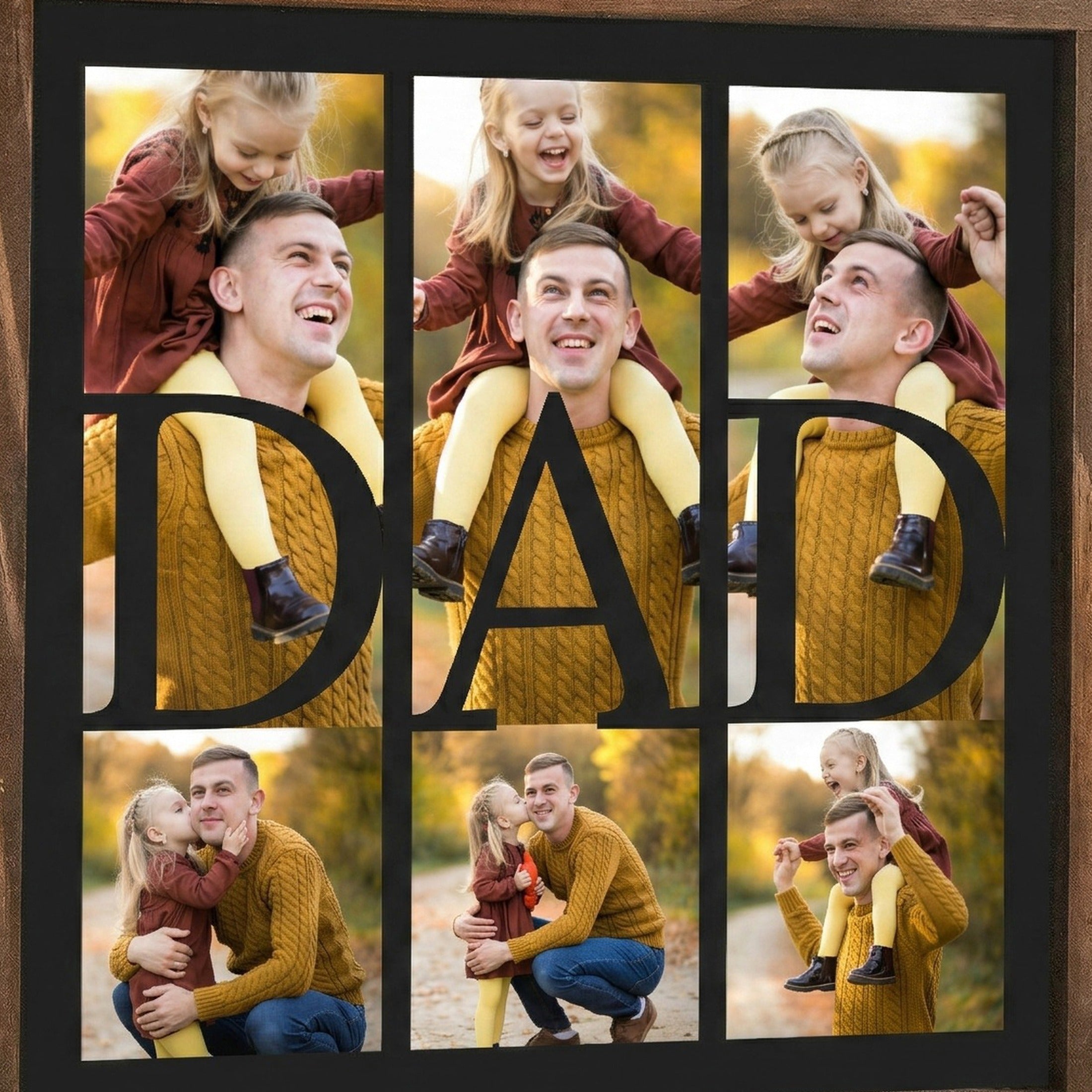 Personalized Photo Dad Wooden Frame Gift for Dad Rustic Decor D82
