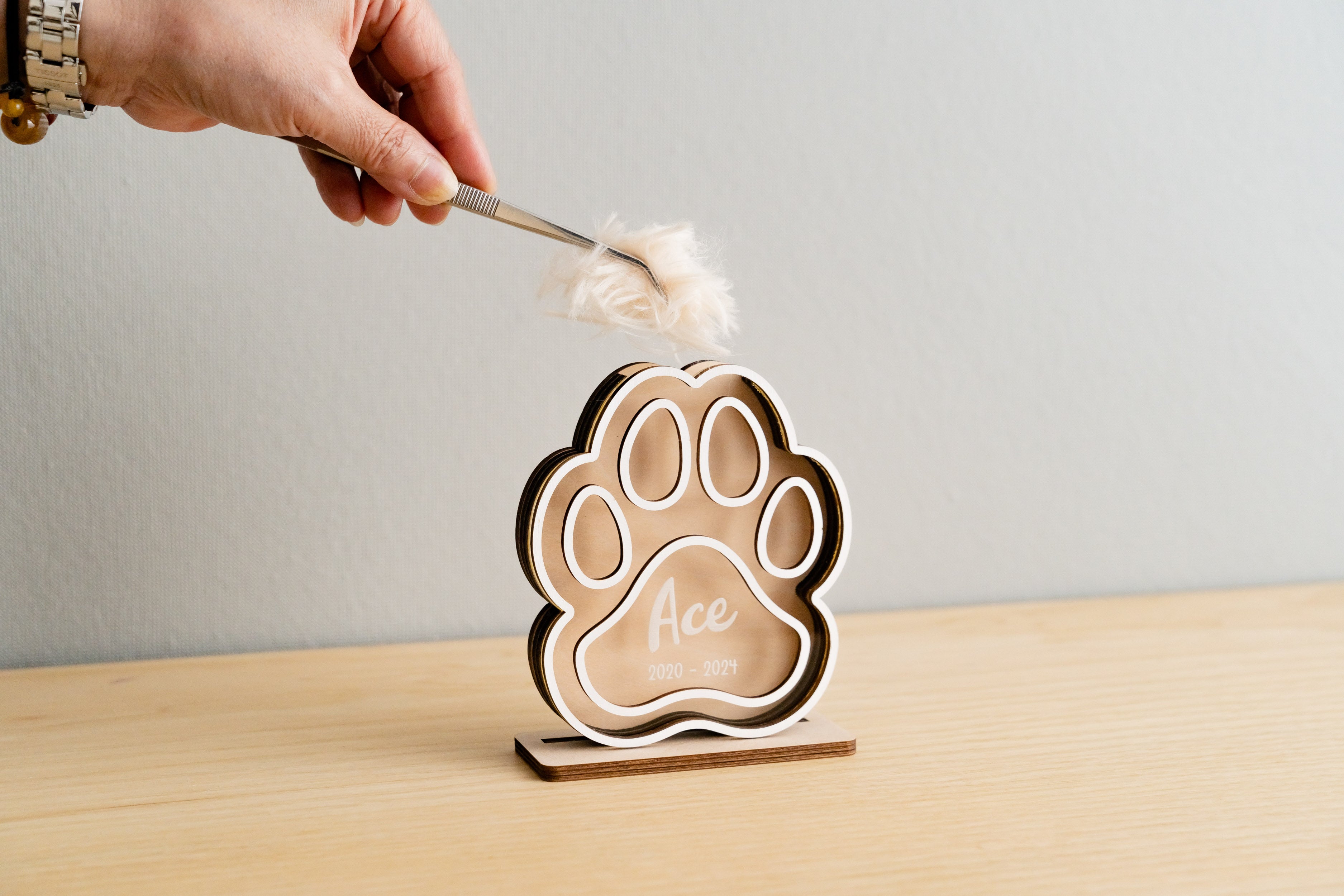 Pet Hair Memorial Keepsake for Boho Style Home Decor