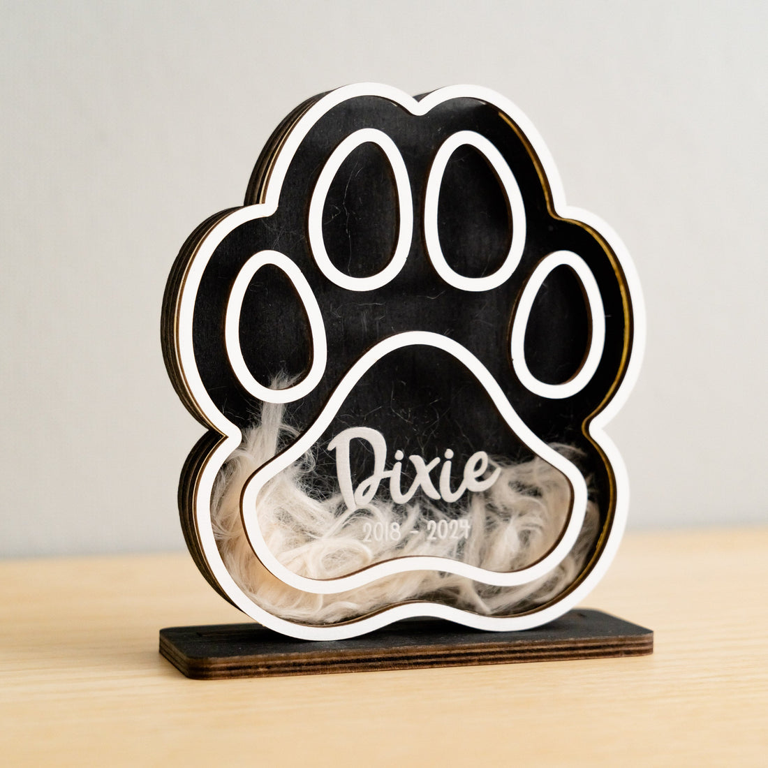 Personalized Wooden Pet Hair Keepsake for Pet Memorial Gift R23