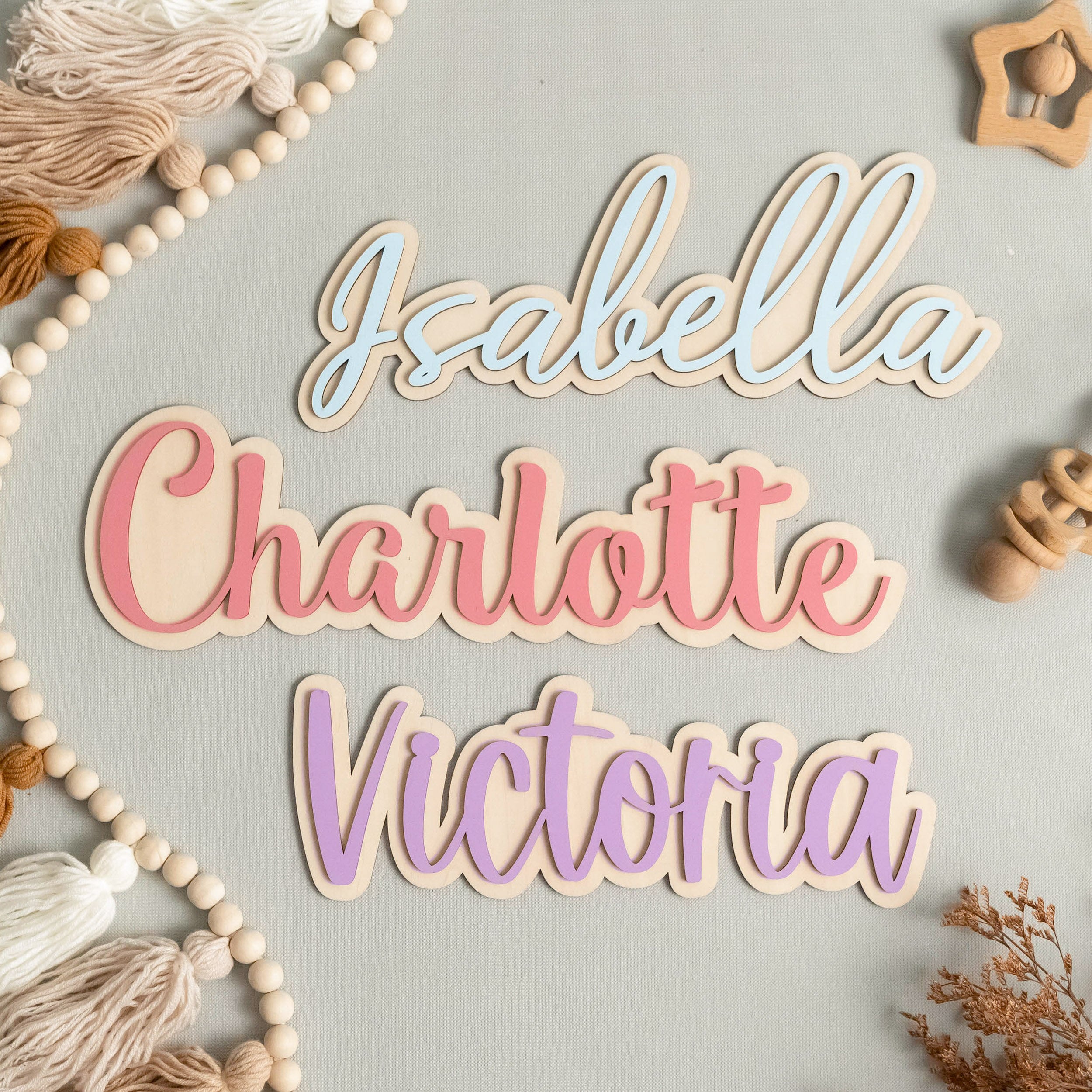 Personalized Kids Room Name Sign Wood for Nursery and Door Use Y67