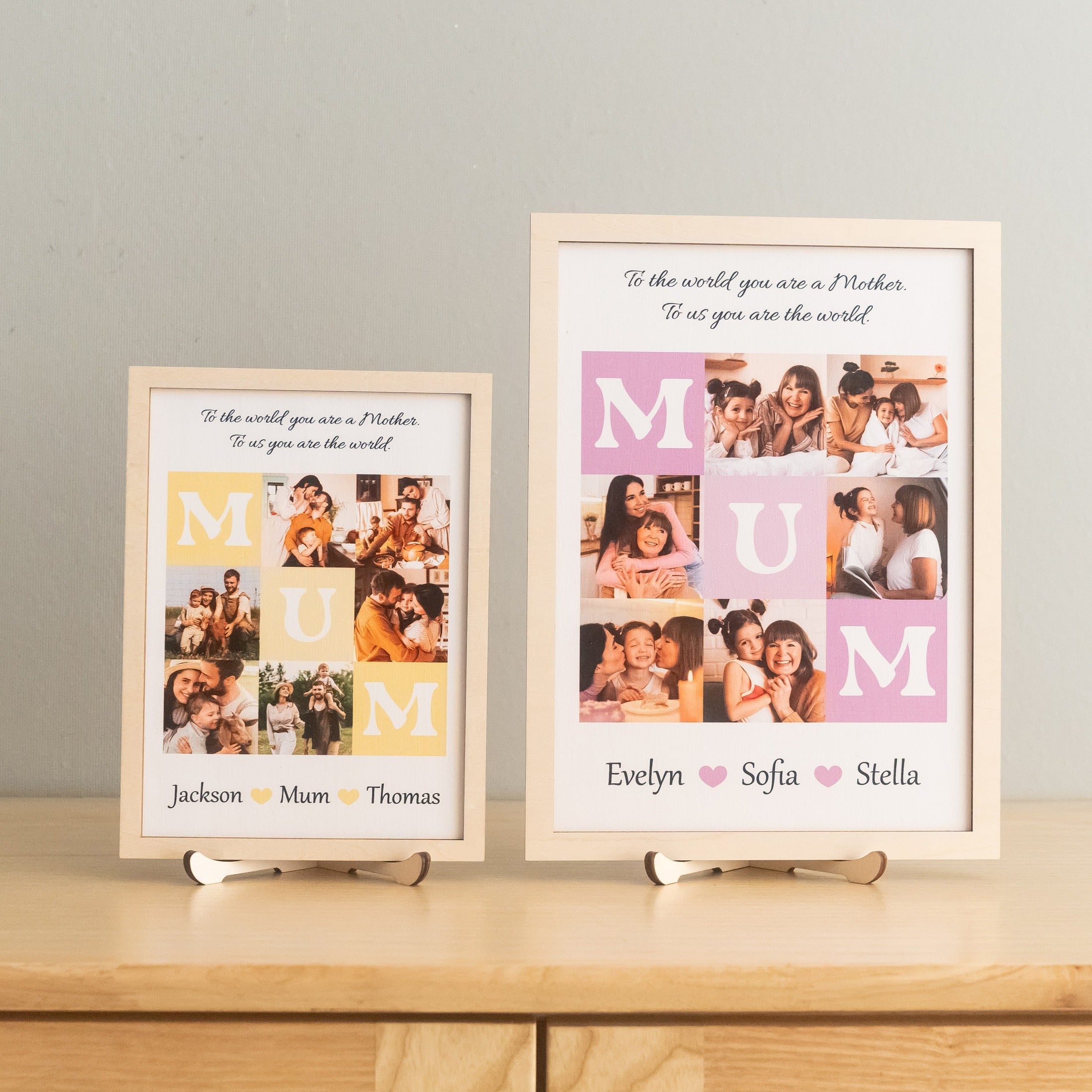 Personalized Mom Photo Collage Wood Sign Gift for Mom Decor D96