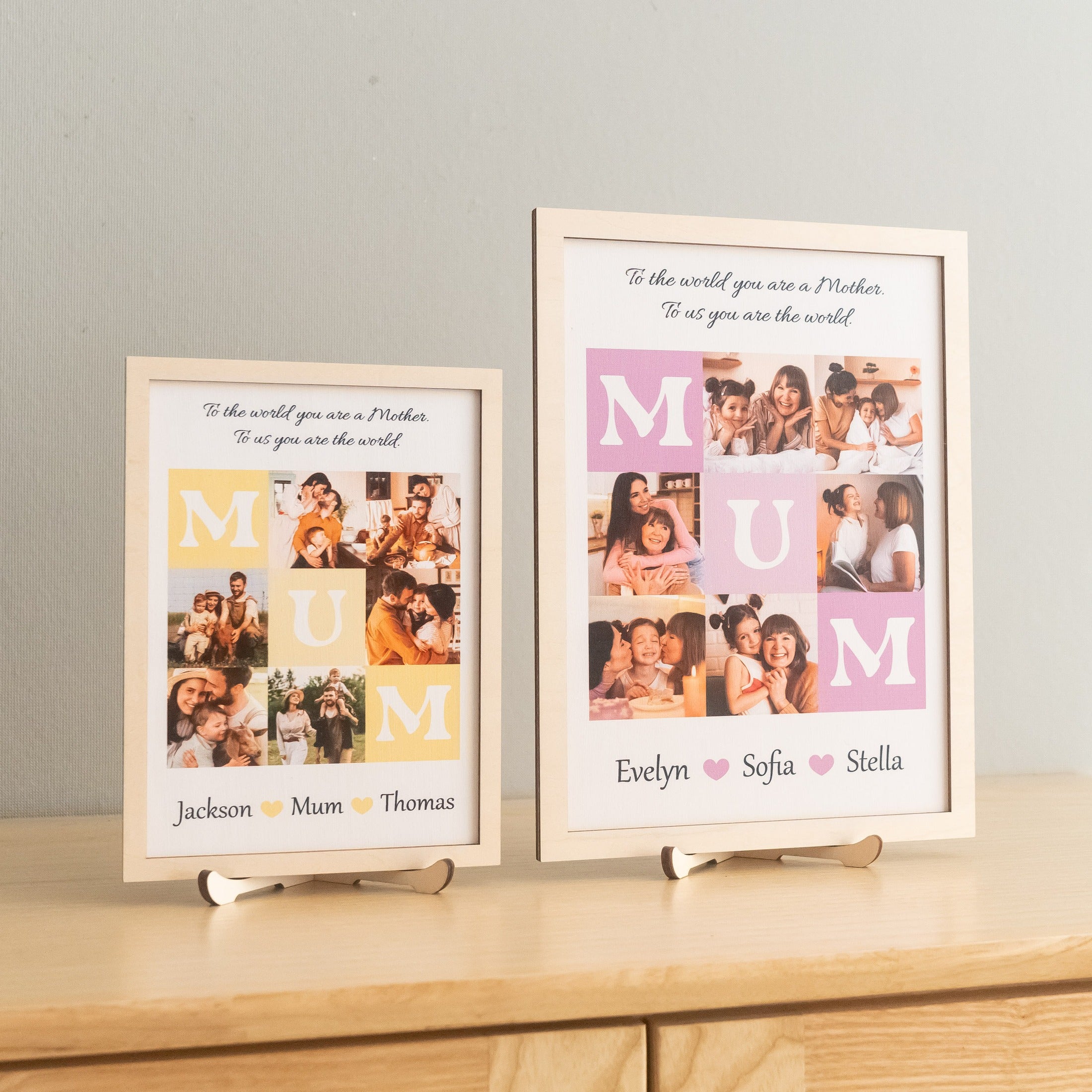 Personalized Mom Photo Collage Wood Sign Gift for Mom Decor D96