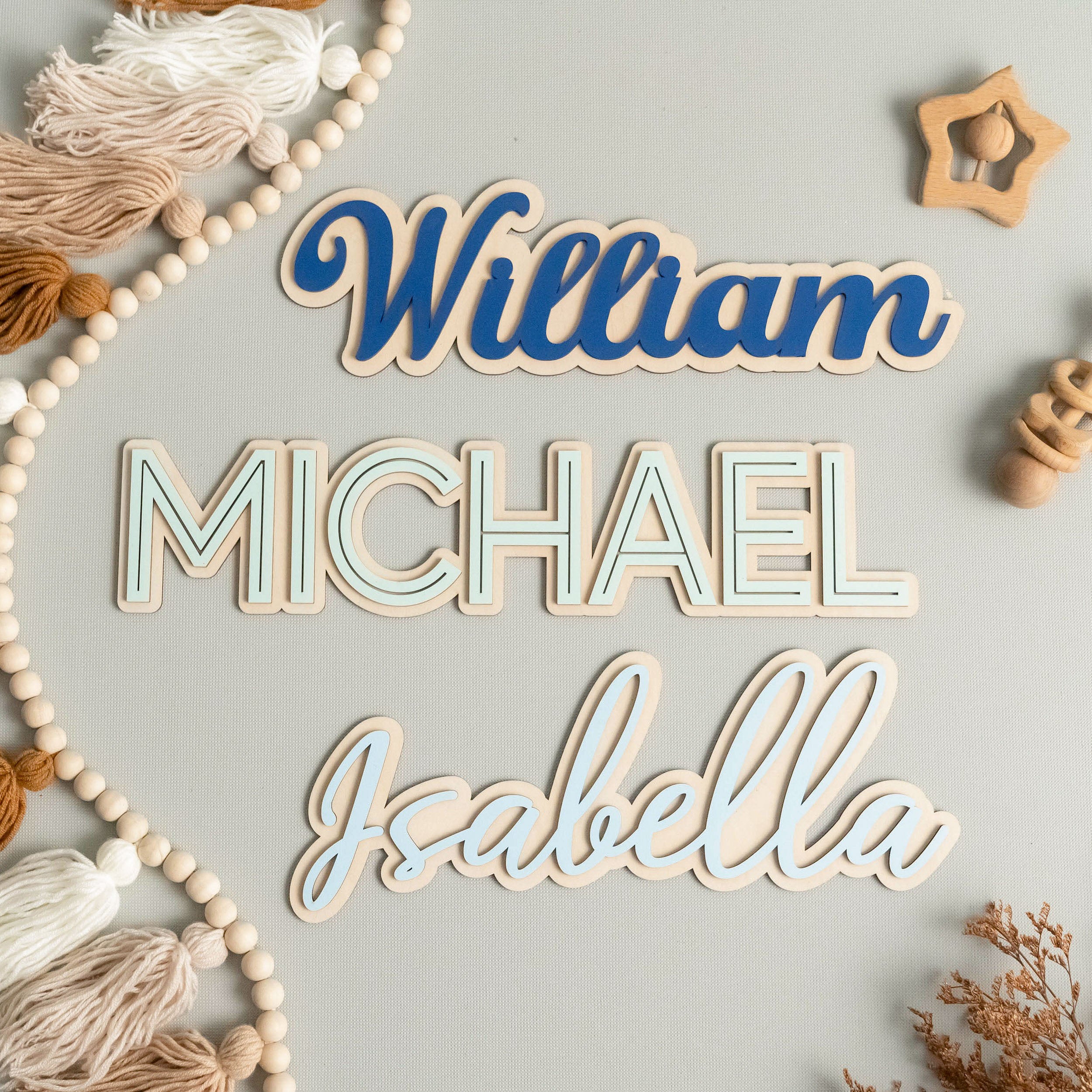 Personalized Kids Room Name Sign Wood for Nursery and Door Use Y67