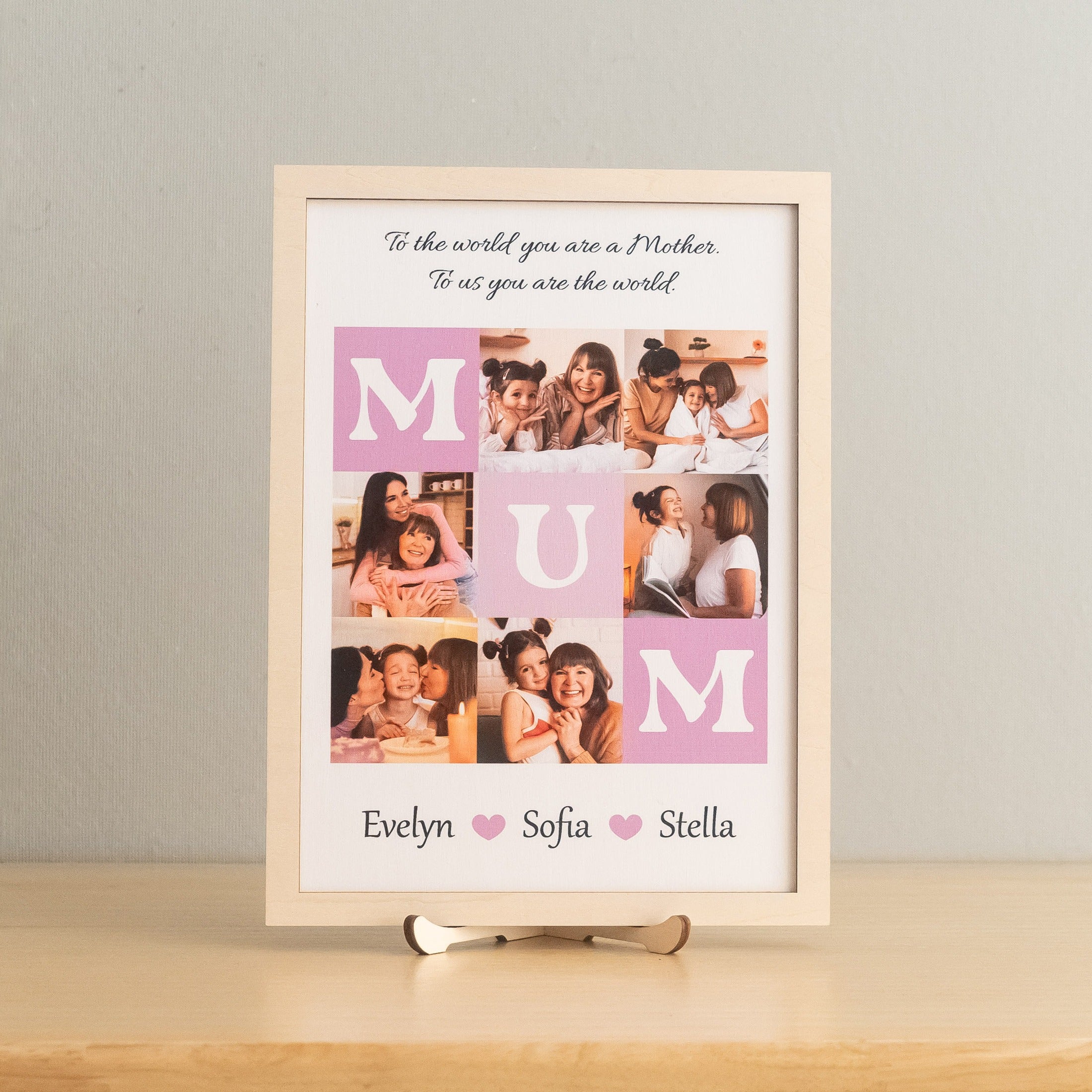Personalized Mom Photo Collage Wood Sign Gift for Mom Decor D96