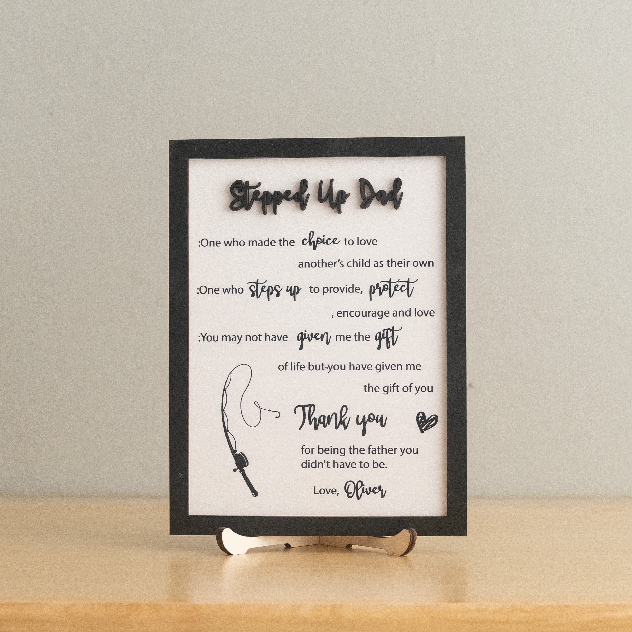 Stepped Up Dad Personalized Wood Plaque Unique Fathers Day Gift D90