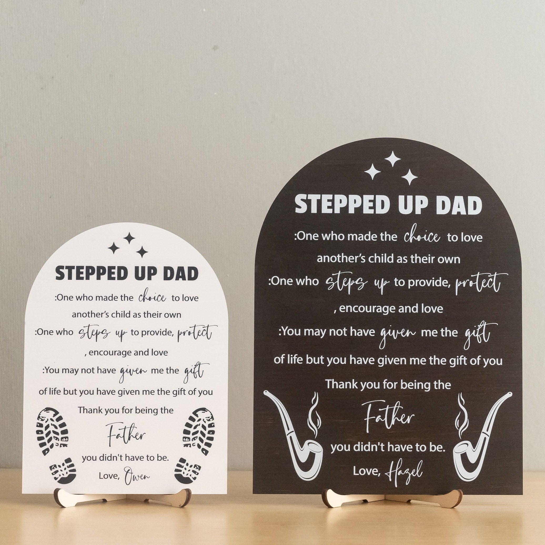 Stepped Up Dad Personalized Wood Plaque Fathers Day Present Sign D94