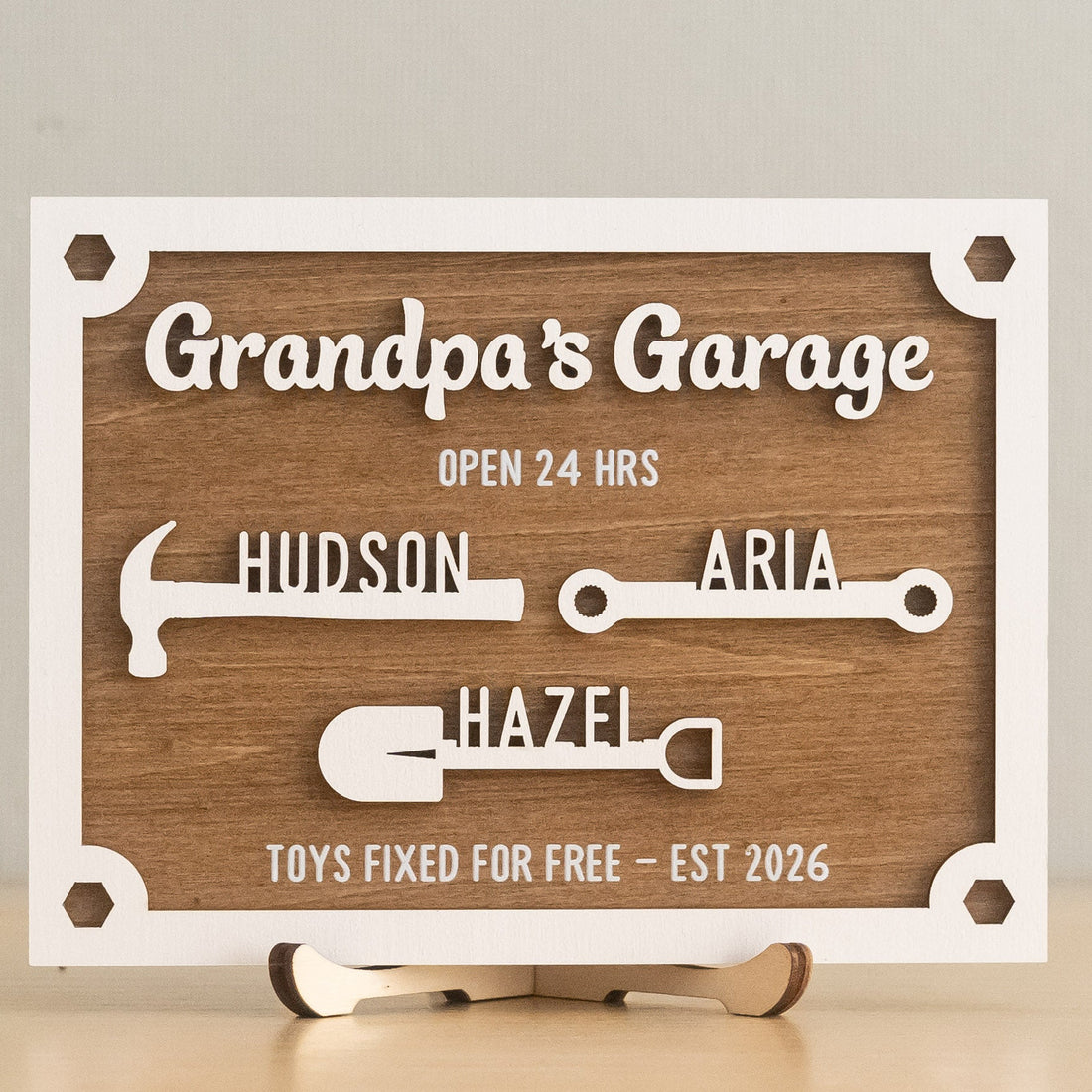 Personalized Grandpa Garage Wood Sign Gift for Grandpa Decor D70