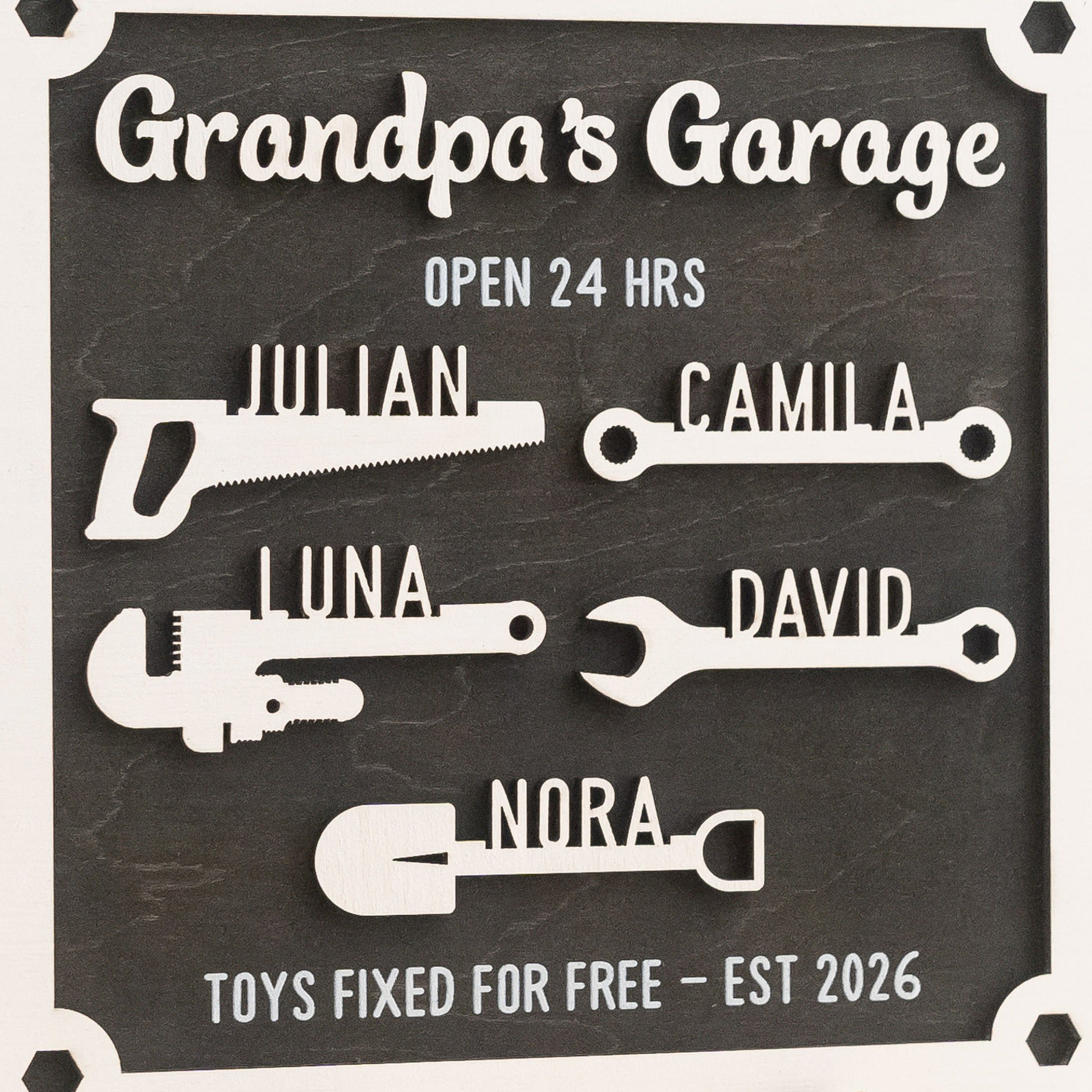 Personalized Grandpa Garage Wood Sign Fathers Day Present Decor D70