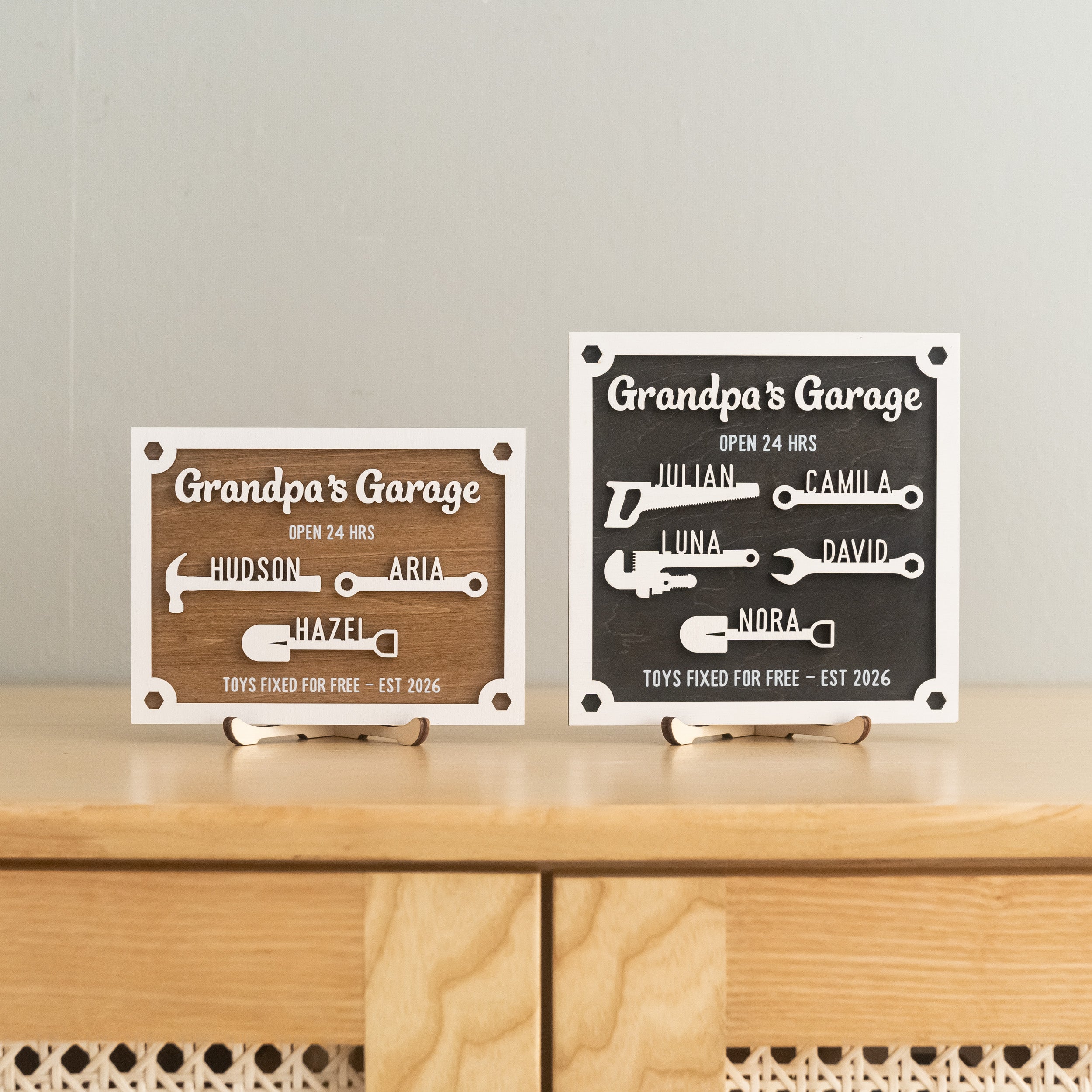 Personalized Grandpa Garage Wood Sign Fathers Day Present Decor D70