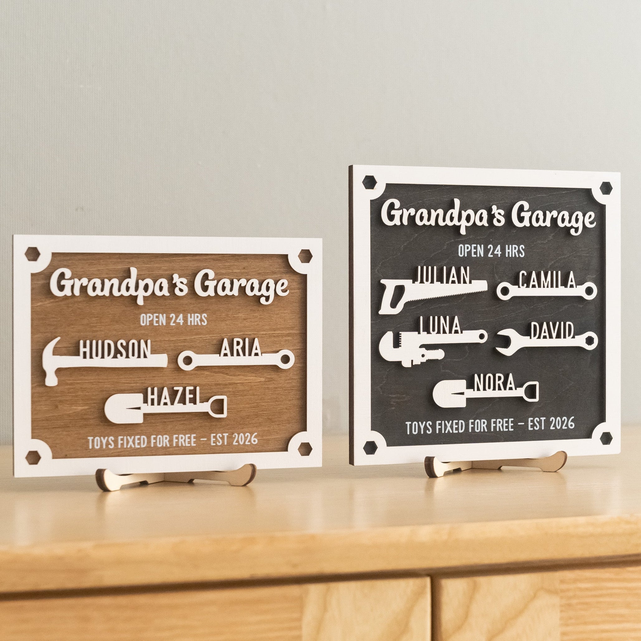 Personalized Grandpa Garage Wood Sign Gift for Grandpa Decor D70