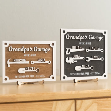 Personalized Grandpa Garage Wood Sign Gift for Grandpa Decor D70
