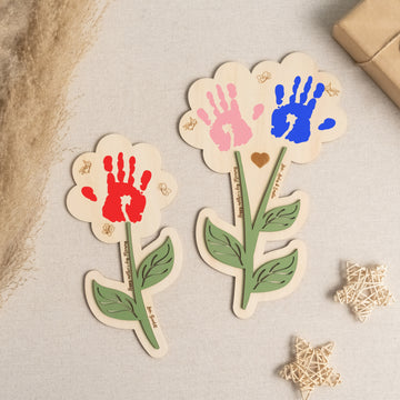 Wooden Flower Handprint Art Wood for Mothers Day Gifts and Wooden Flower Decor Y70