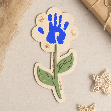 Wooden Flower Handprint Art Wood for Mothers Day Gift Ideas and Handprint Decor Y70