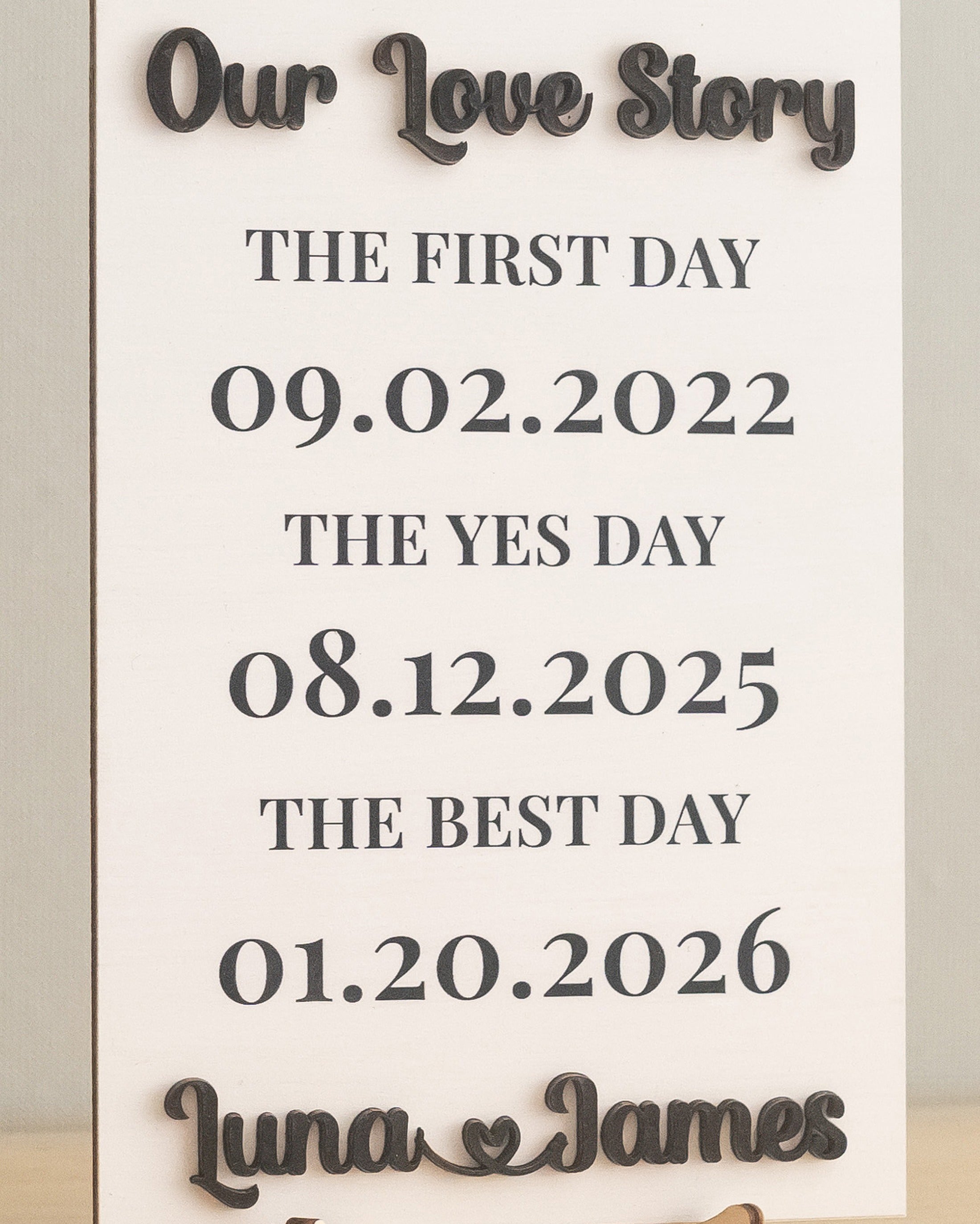 Personalized Love Story Wood Sign Romantic Anniversary Gift D99