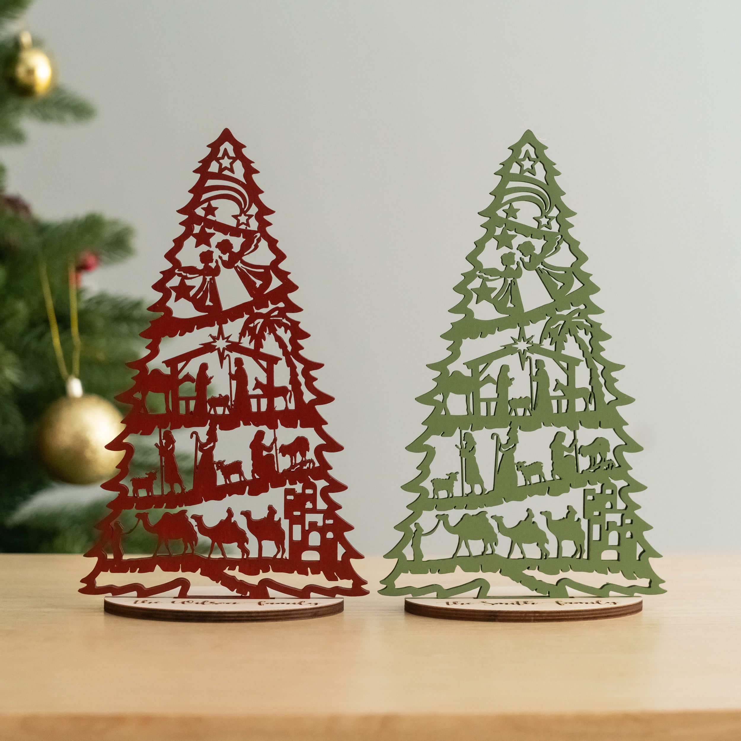 Wooden Nativity Tree Decor for Nativity Christmas Decor R53