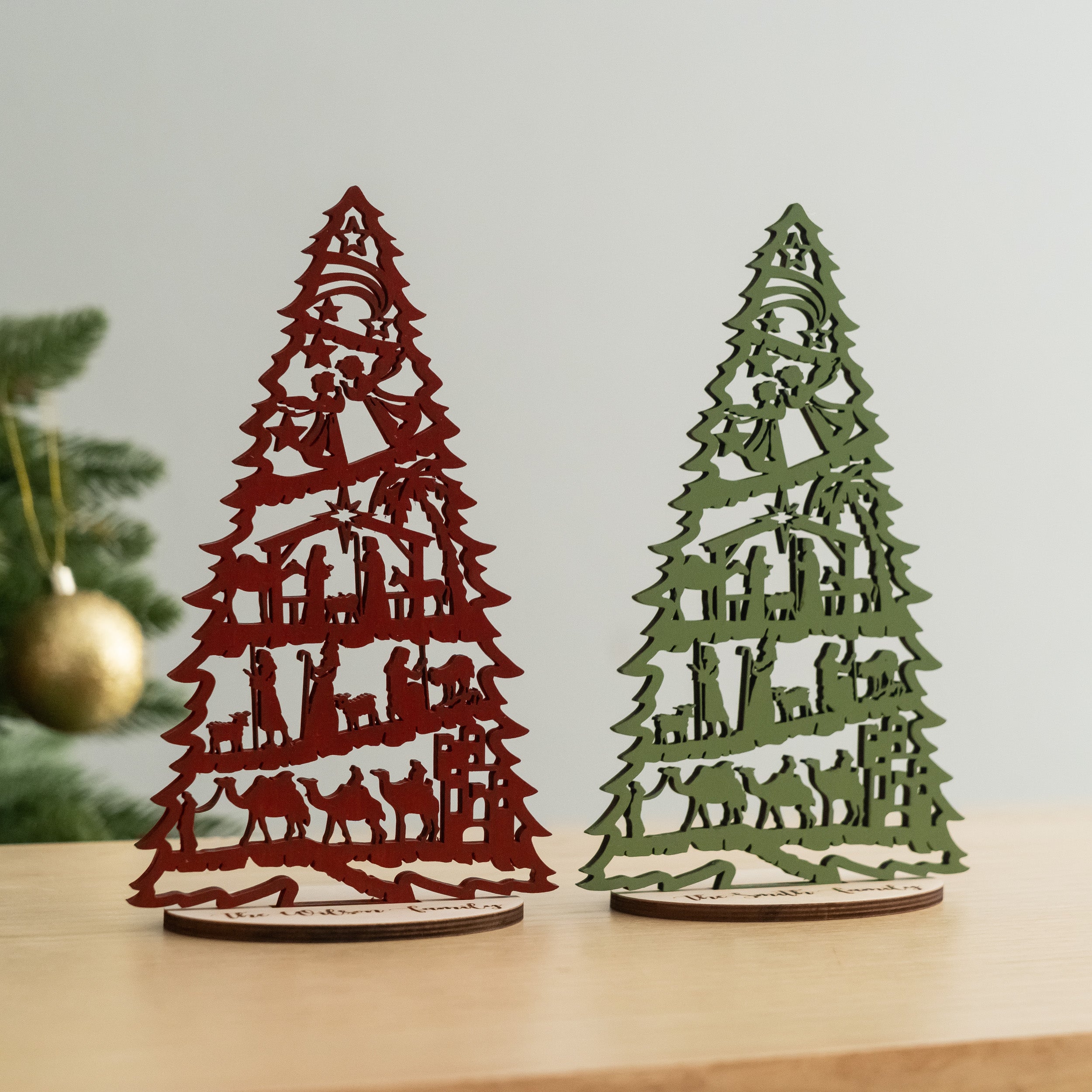 Wooden Nativity Tree Decor for Nativity Christmas Decor and Rustic Style R53
