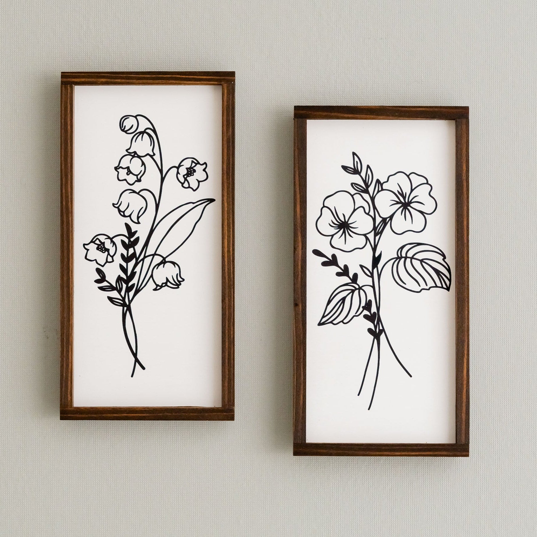 Wildflower Botanical Floral Wood Wall Hanging for Floral Wall Art and Botanical Wood Decor R26