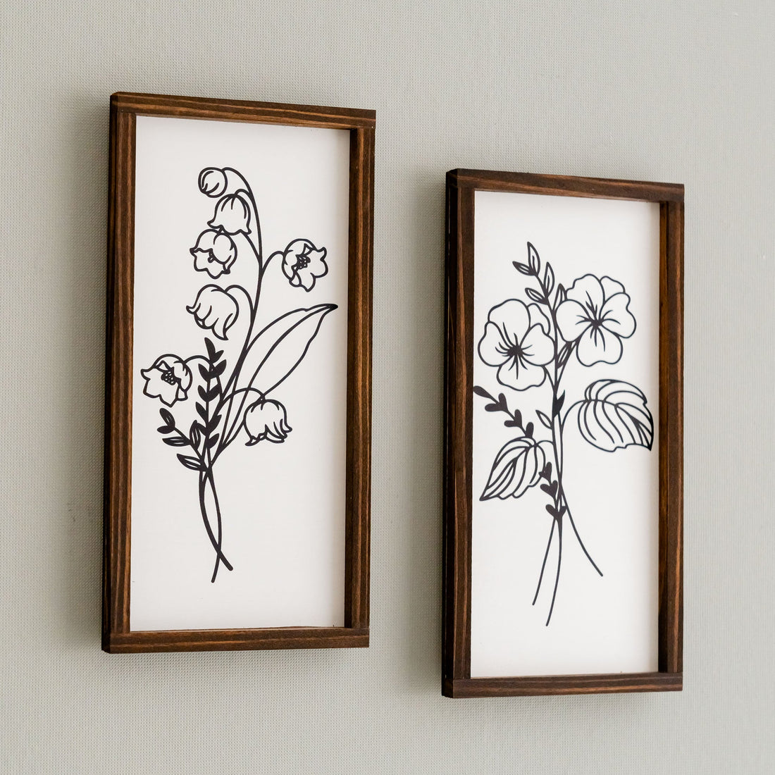 Wildflower Botanical Floral Wood Wall Hanging for Floral Wall Art and Botanical Wood Decor R26