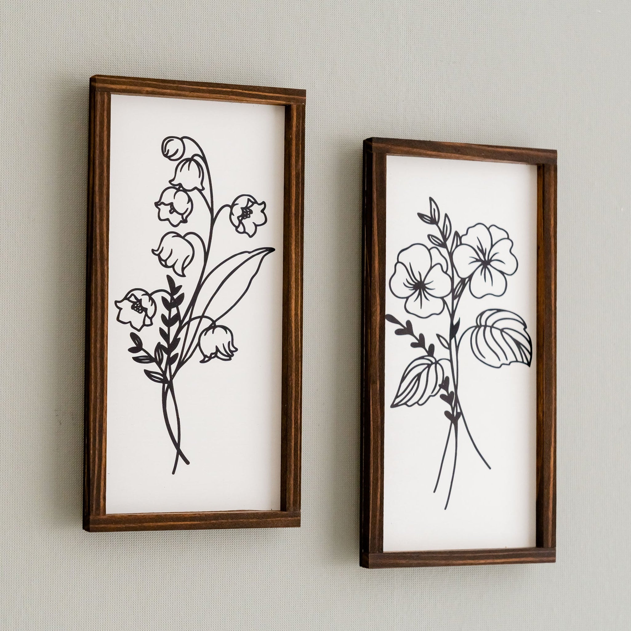 Wildflower Botanical Floral Wood Wall Hanging for Floral Wall Art and Botanical Wood Decor R26