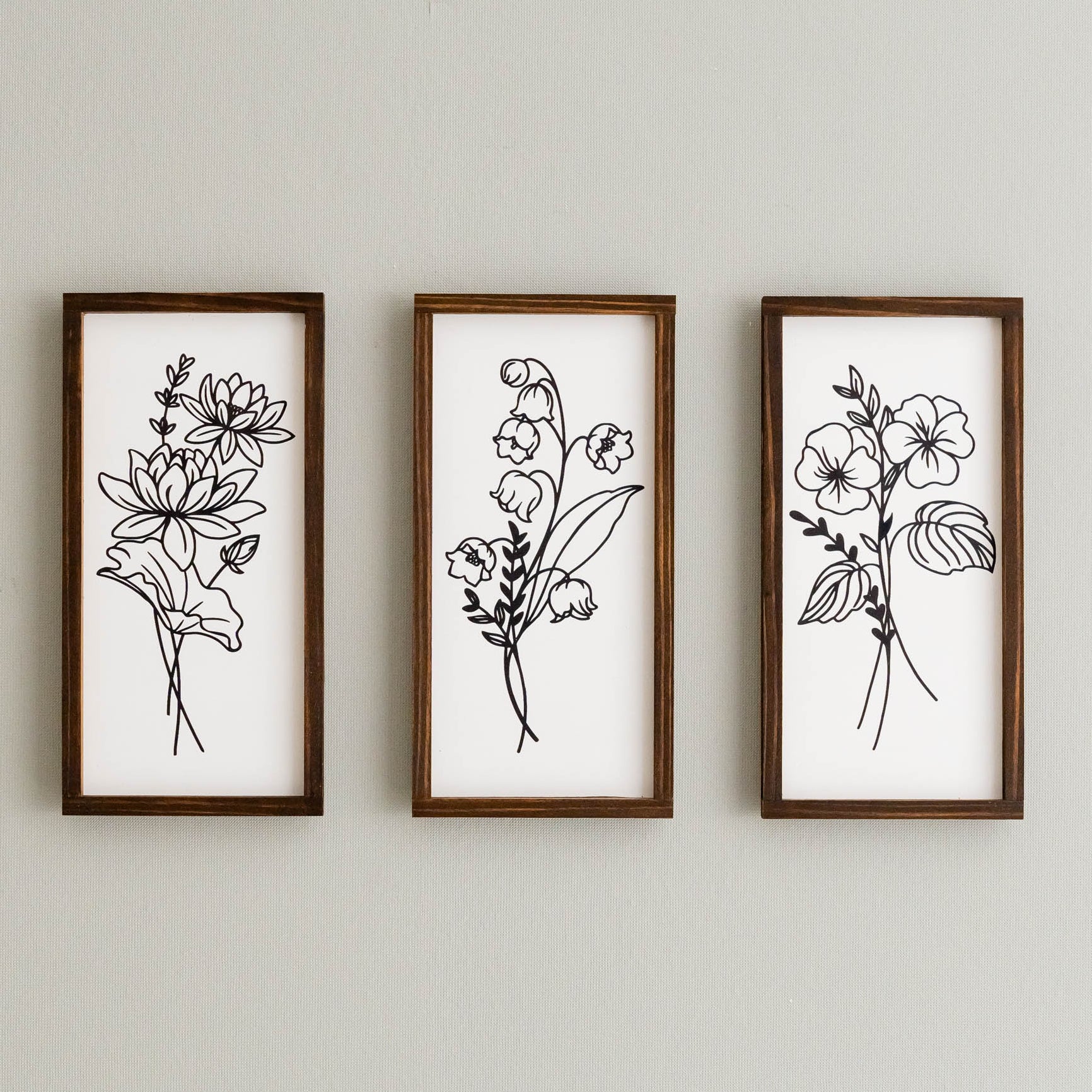 Wildflower Botanical Floral Wood Wall Hanging for Botanical Wall Art and Modern Decor R26
