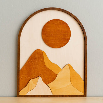 Celestial Sun and Moon Wood Art Duo for Bohemian Home Decor J53