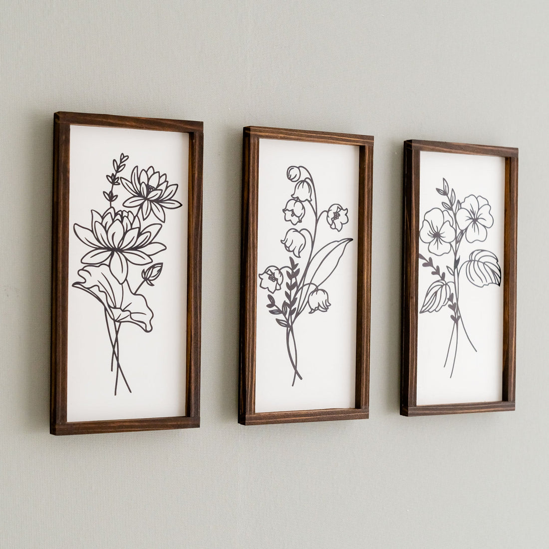 Wildflower Botanical Floral Wood Wall Hanging for Botanical Wall Art and Modern Decor R26