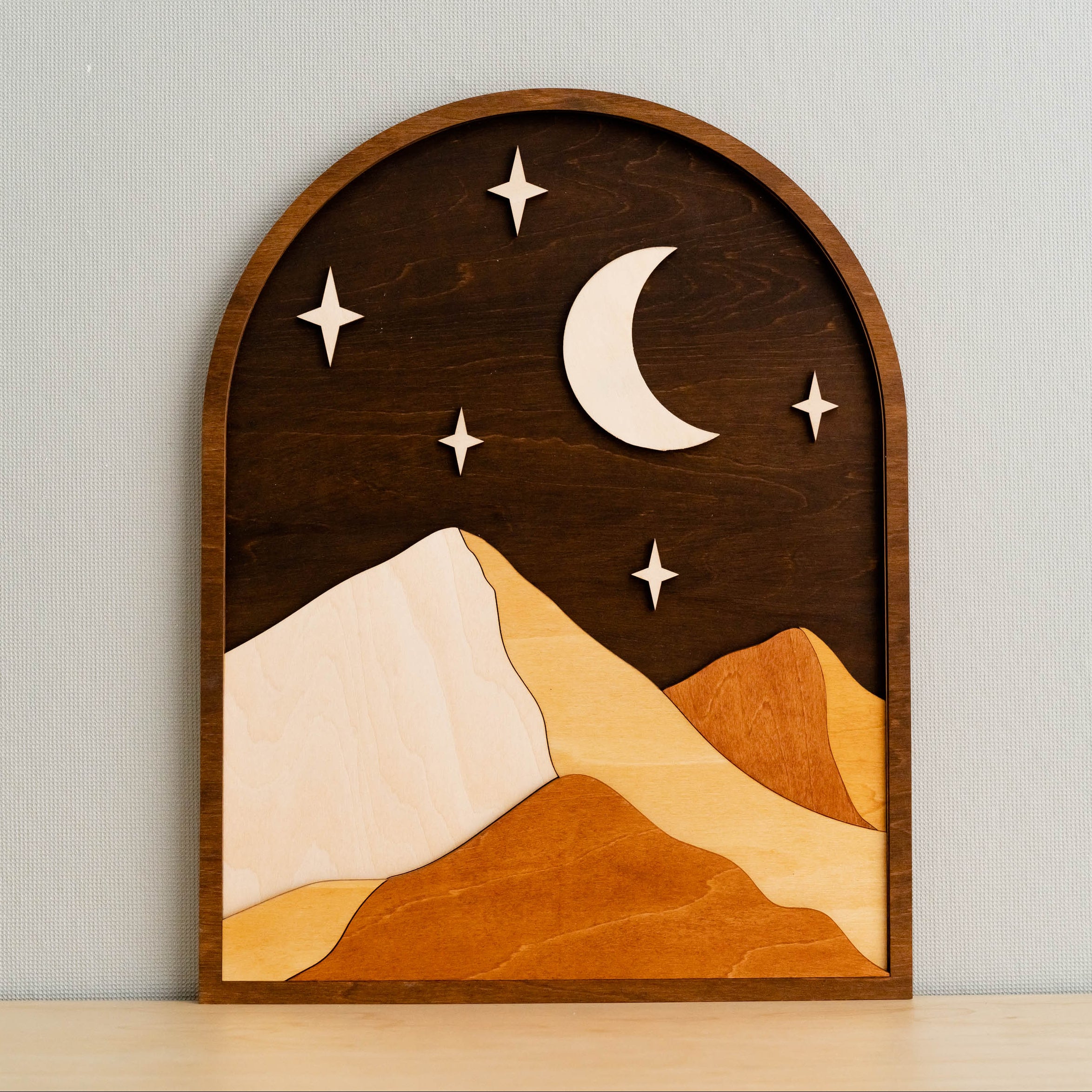 Sun And Moon Wood Wall Art Wood for Modern Boho Wall Decor J53