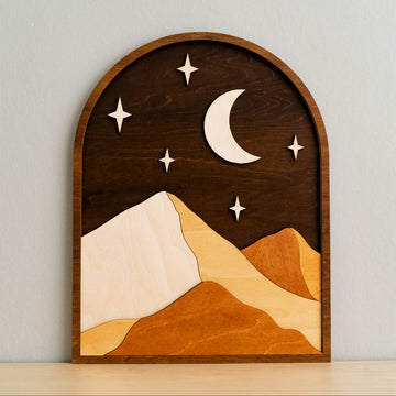 Sun And Moon Wood Wall Art Wood for Modern Boho Wall Decor J53