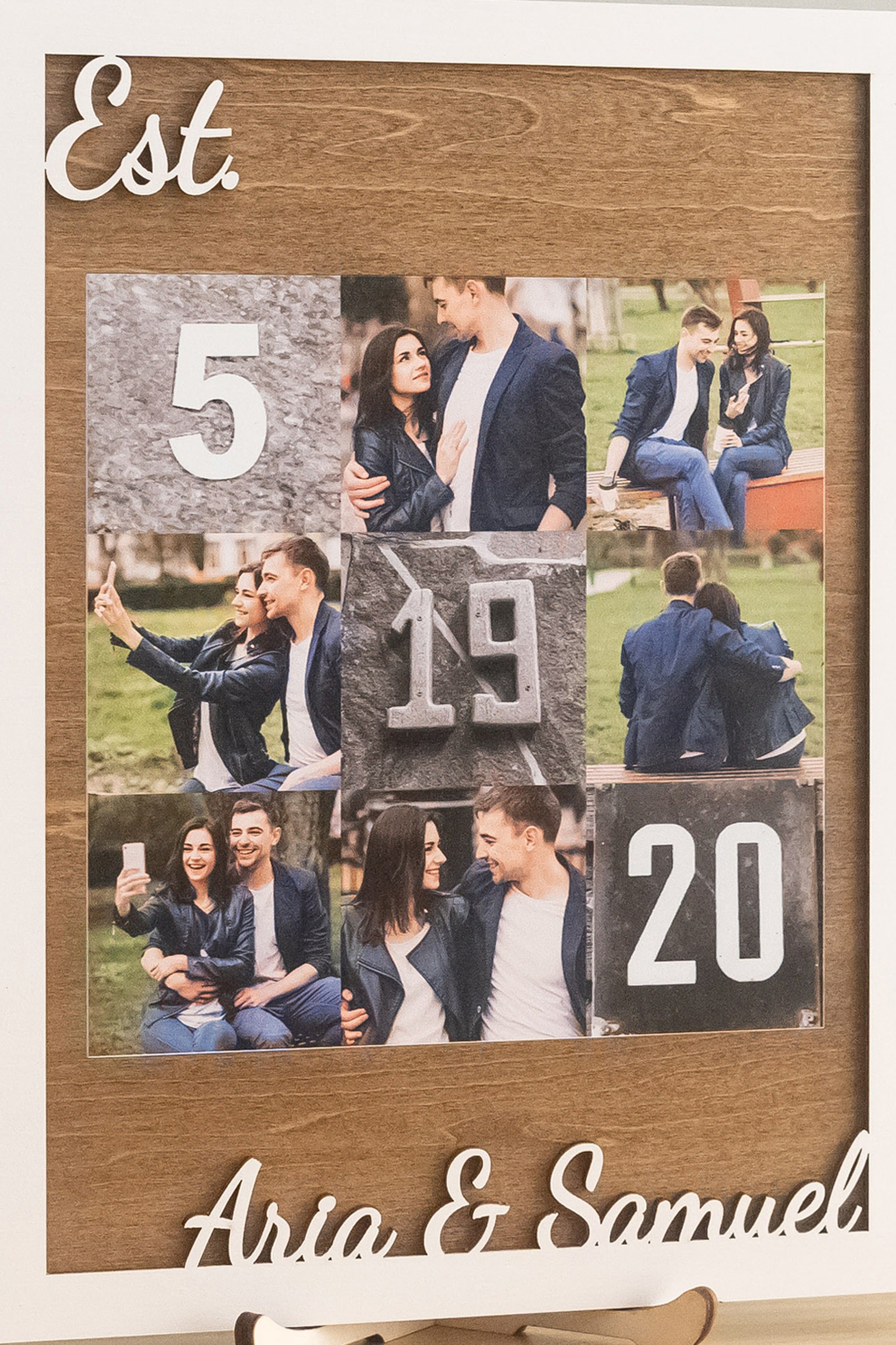 Personalized Couple Photo Collage Wood Sign Wedding Gift B13