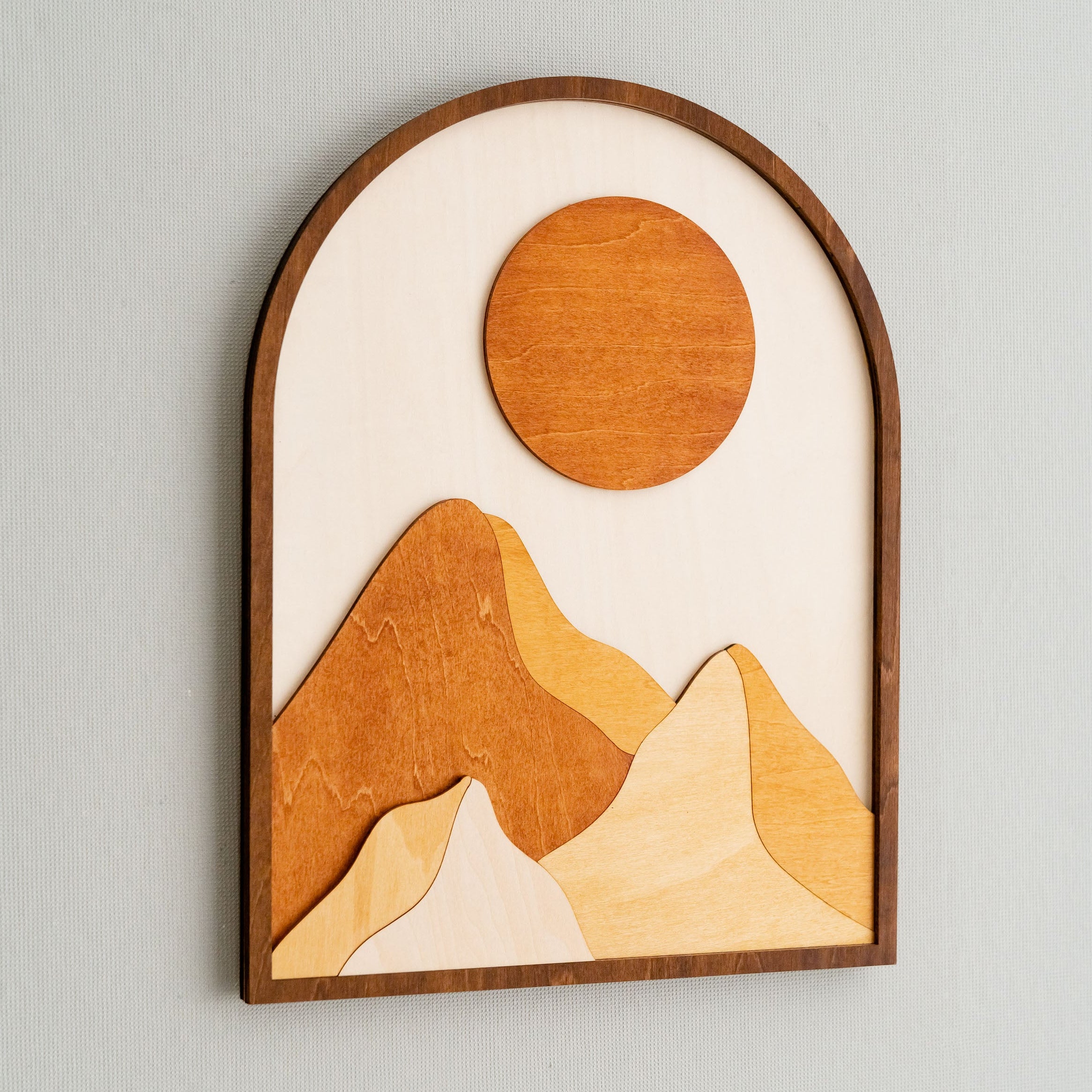 Celestial Sun and Moon Wood Art Duo for Bohemian Home Decor J53