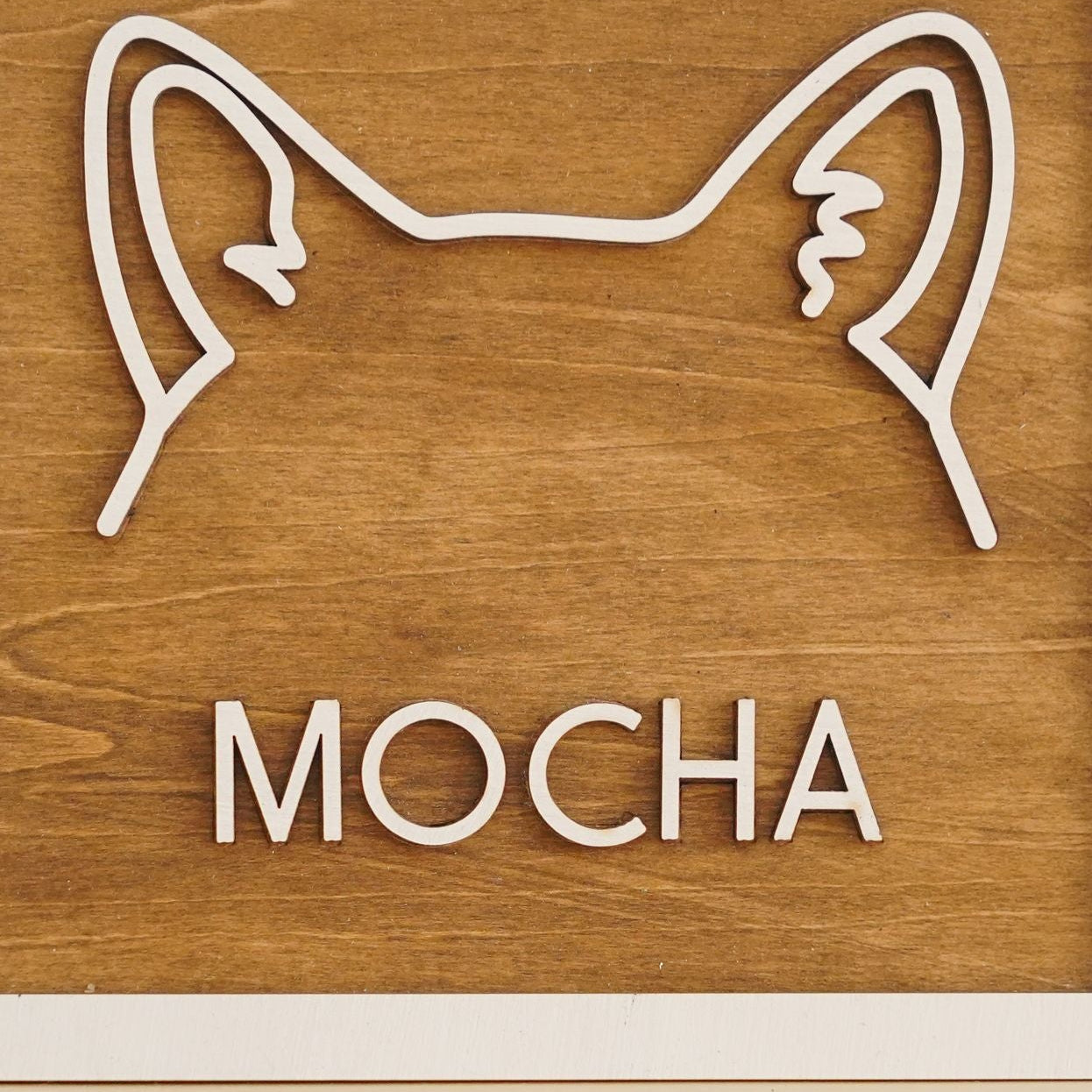 Dog Ear Framed Art Wood for Pet Memorial Gift and Pet Silhouette Art E11