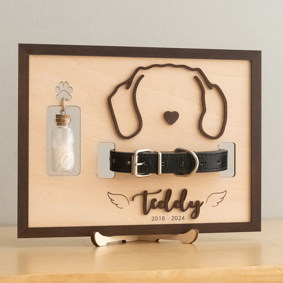 Personalized Wooden Dog Memorial Heart Sign Decor Wood Memorial Gift B16