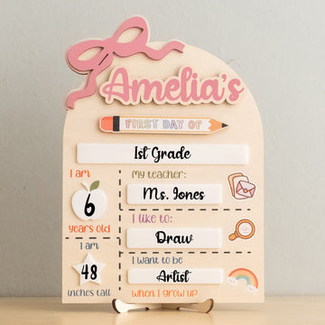 Personalized First Day of School Sign for Yearly Memories B27