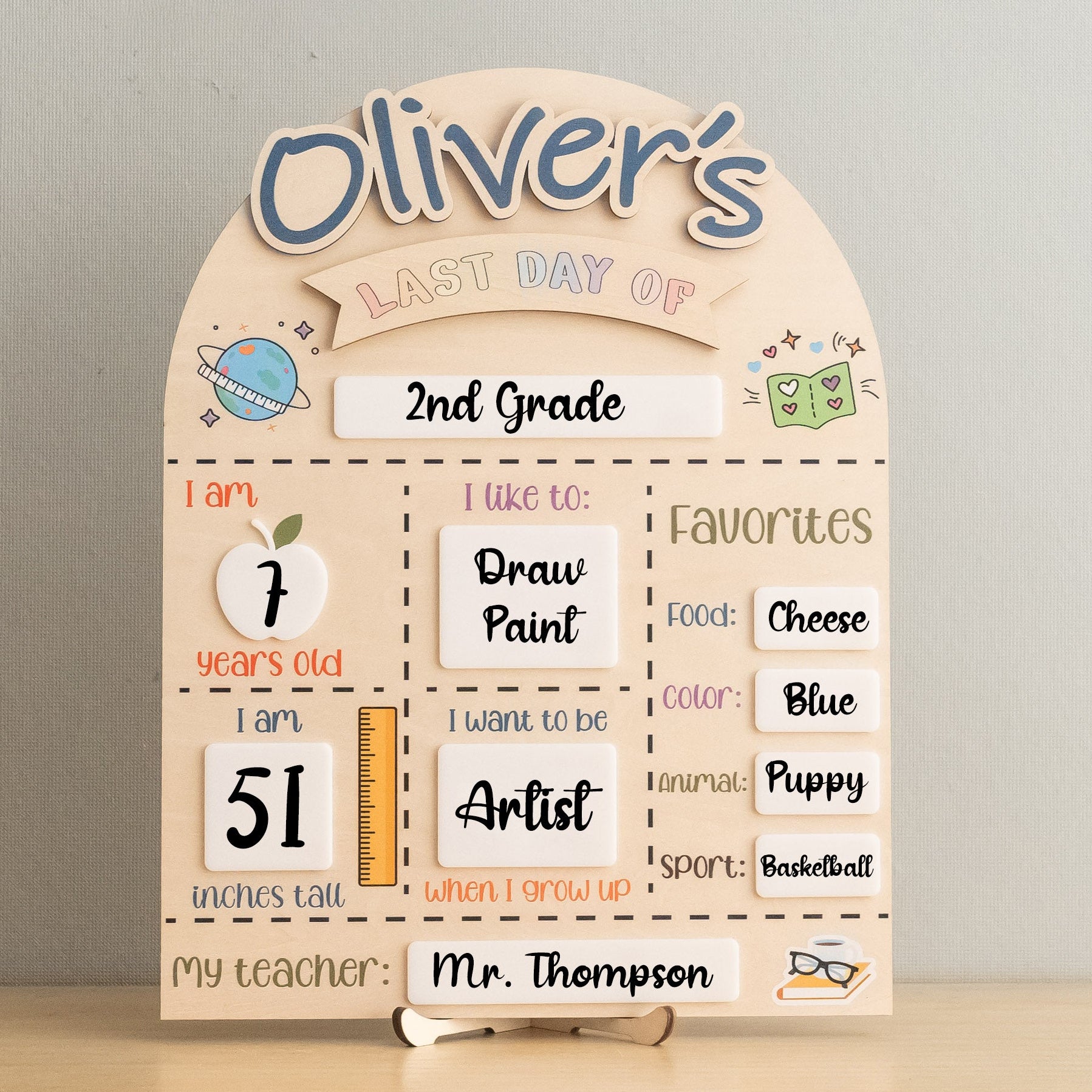 Personalized First Day of School Sign for Milestone Photos B26
