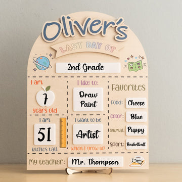 Personalized First Day of School Sign with Custom Board B26