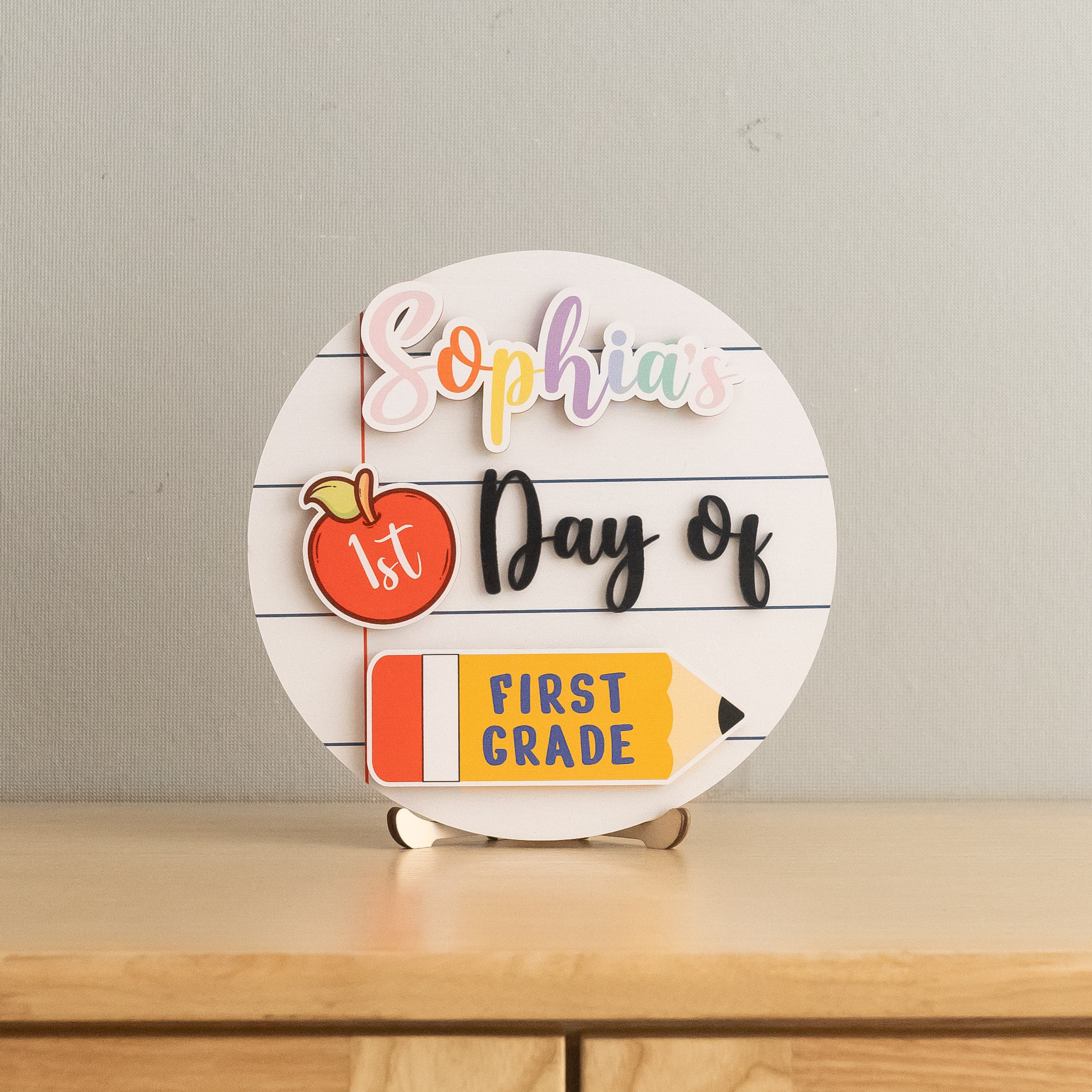 Personalized First Day of School Sign for Kindergarten Photos B24